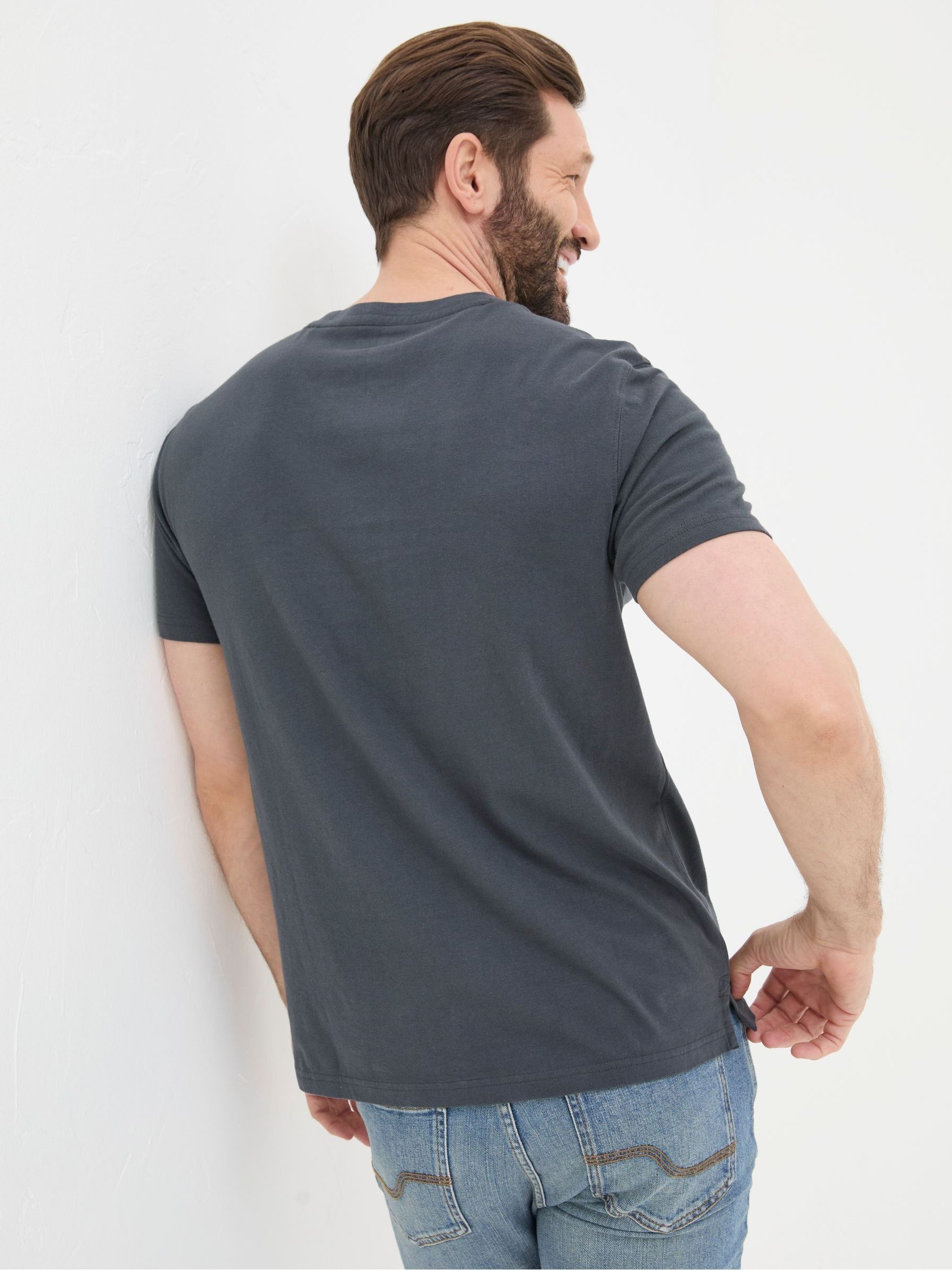 Lulworth Dark Grey 100% Cotton Organic Crew T-Shirt - Image 2 of 5 Lulworth Dark Grey 100% Cotton Organic Crew T-Shirt - Image 2 of 5