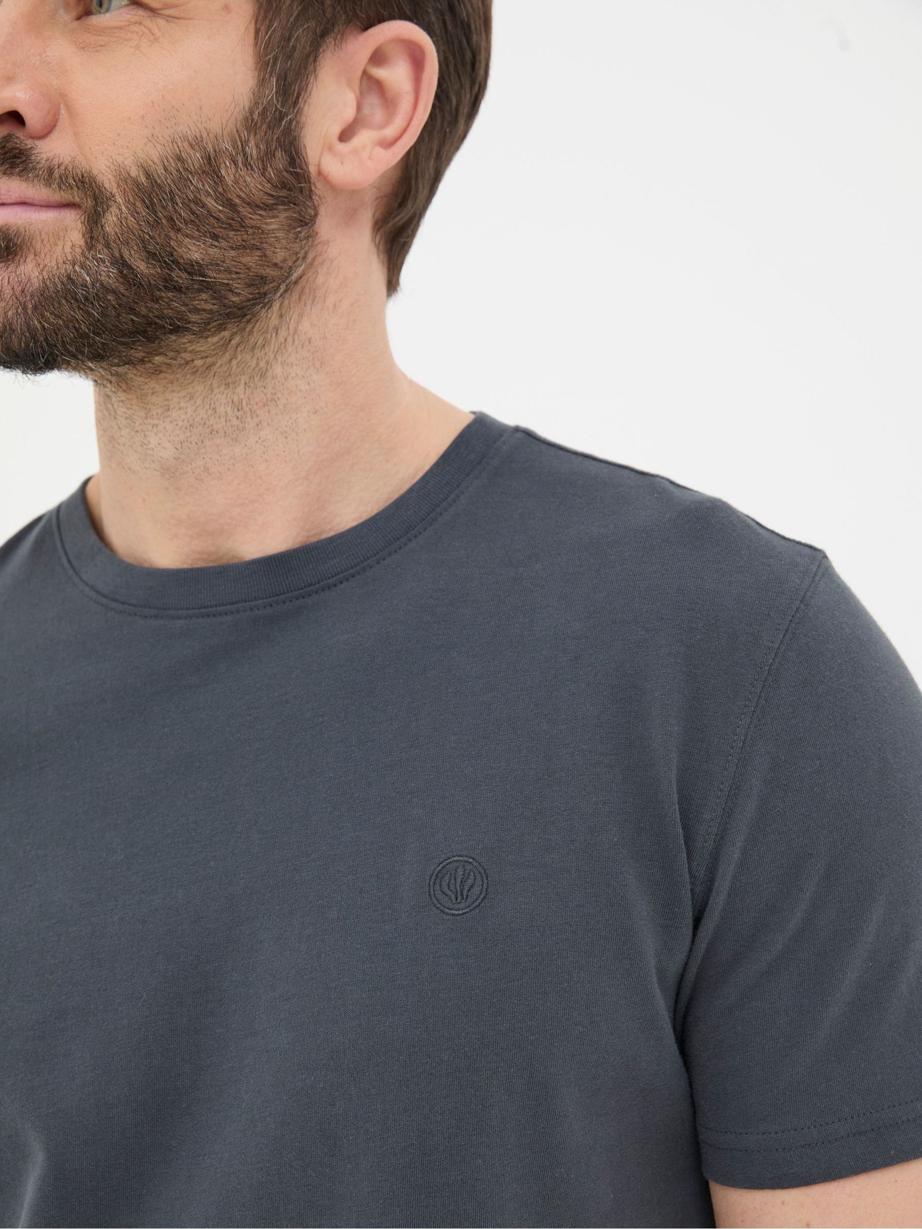 Lulworth Dark Grey 100% Cotton Organic Crew T-Shirt - Image 4 of 5