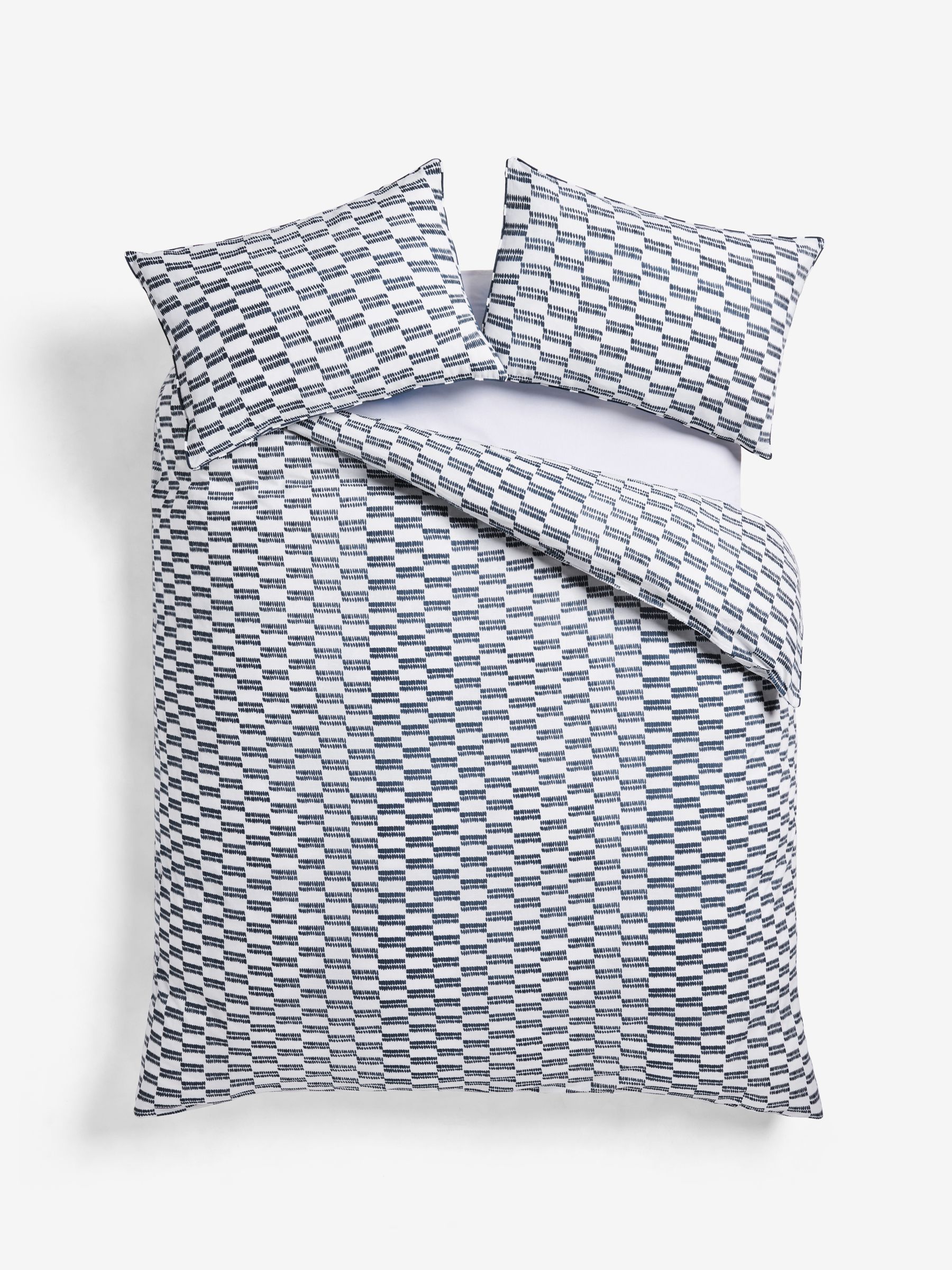 Novogratz Navy Rupert Dash 100% Cotton Duvet Cover and Pillowcase Set - Image 1 of 3