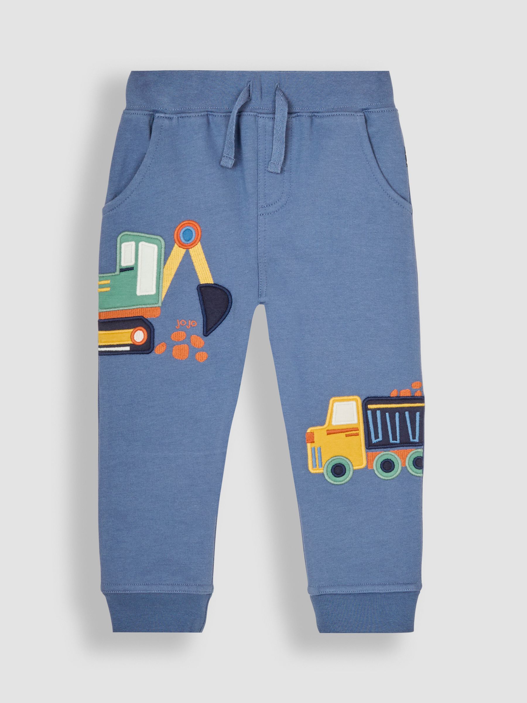 Denim Blue Construction Appliqué Knee Pet in Pocket Joggers - Image 1 of 3