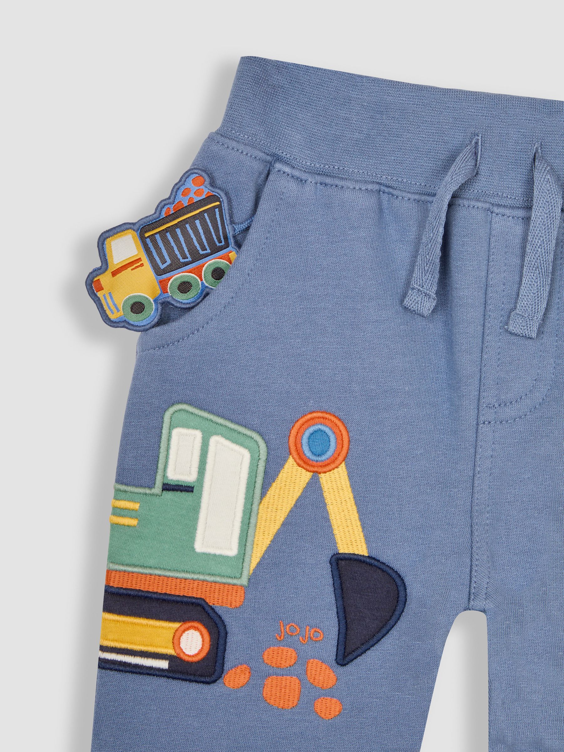 Denim Blue Construction Appliqué Knee Pet in Pocket Joggers - Image 3 of 3