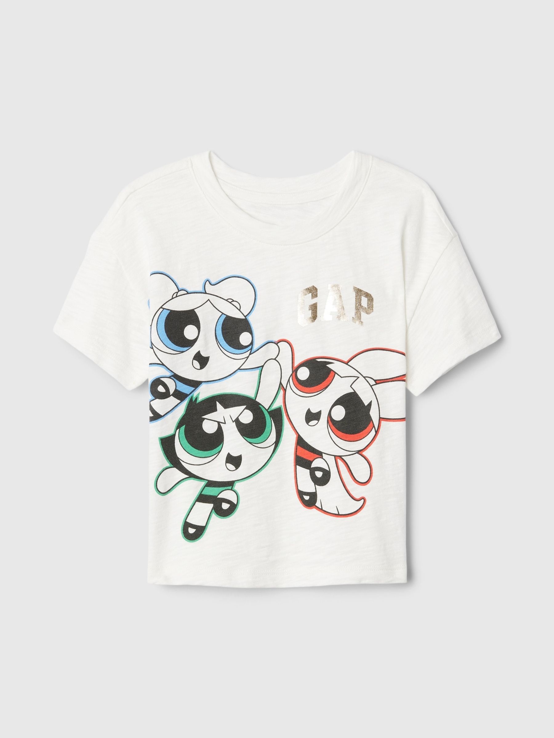 White Powerpuff Girls Logo Graphic Short Sleeve T-Shirt (12mths-5yrs) - Image 1 of 1