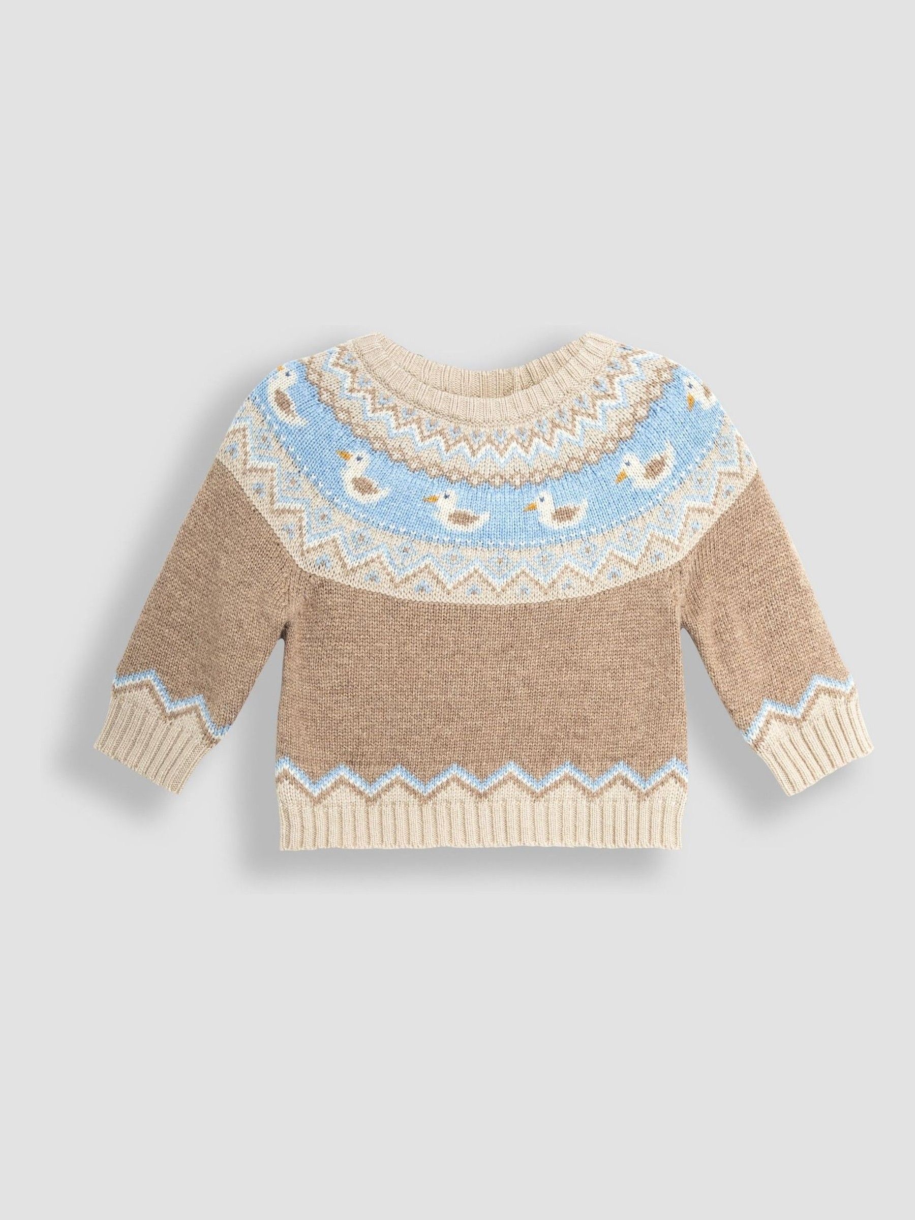 Brown Duck Fair Isle Pattern Knitted Jumper & Leggings Set - Image 2 of 5