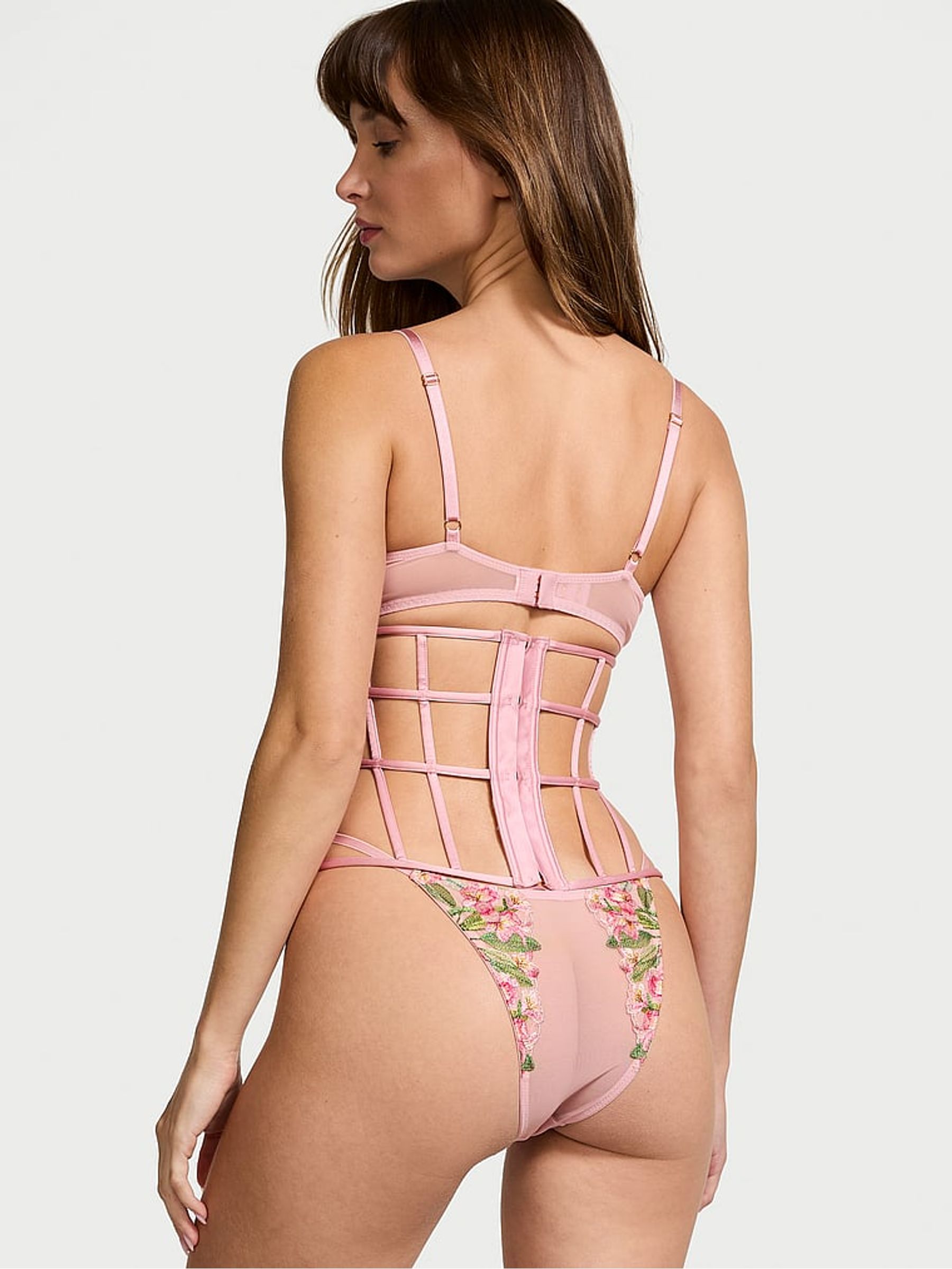 Pink Lily Embroidery Corset - Image 2 of 3