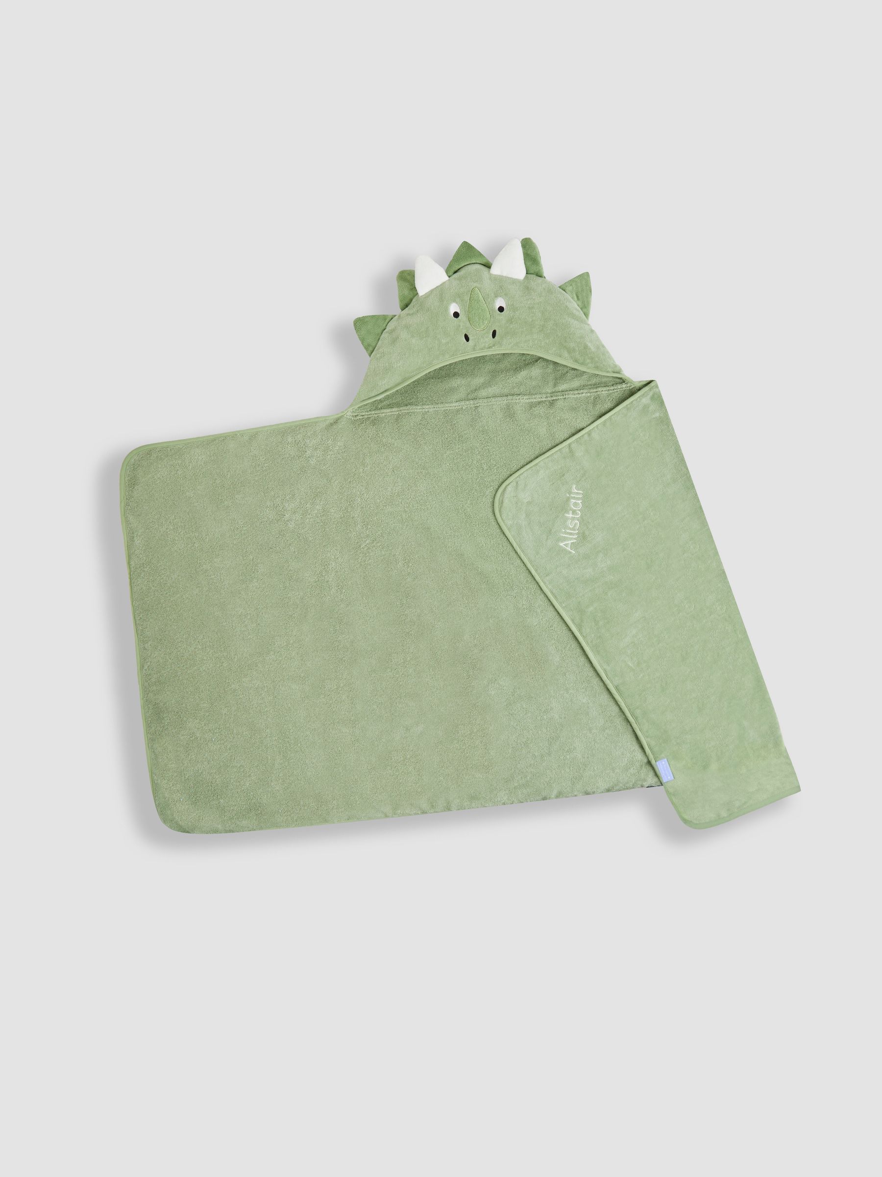Green Dino Personalised Large Hooded Towel - Image 1 of 6