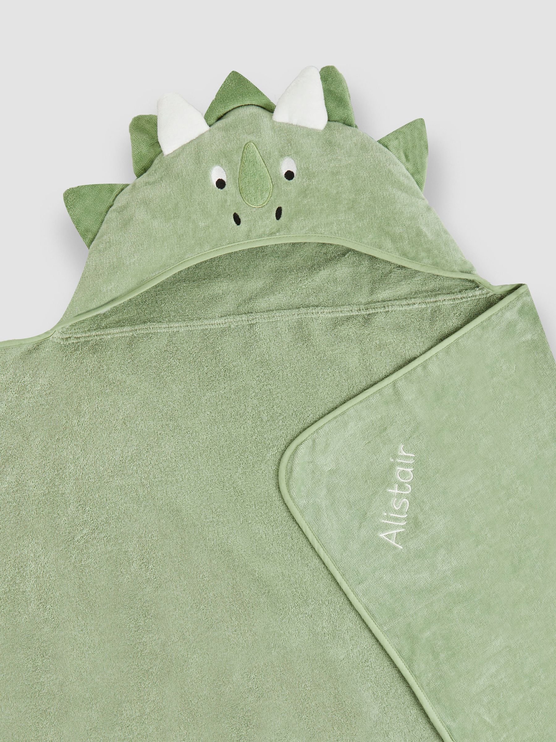 Green Dino Personalised Large Hooded Towel - Image 2 of 6