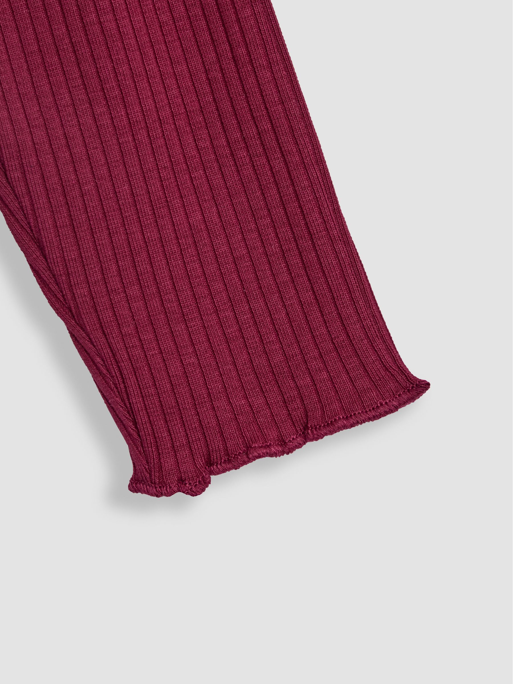 Cream Cherry Rib Frill Leggings 2 Pack - Image 7 of 7