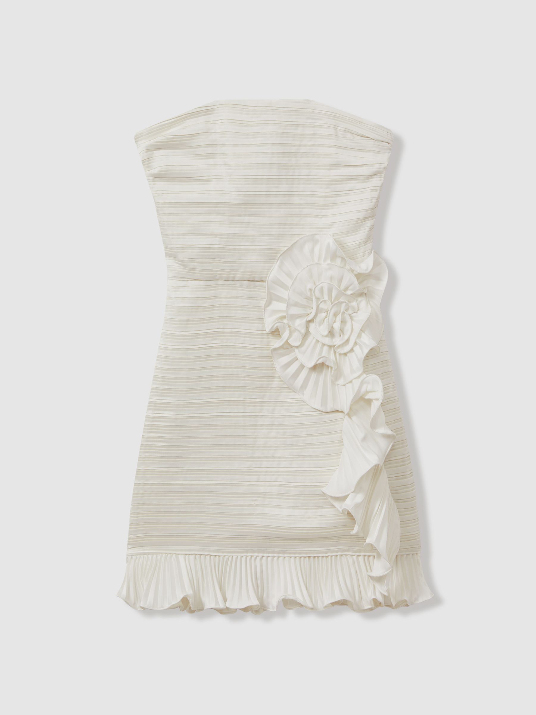 Amur Strapless Ruffle Mini Dress in Ivory - Image 2 of 6