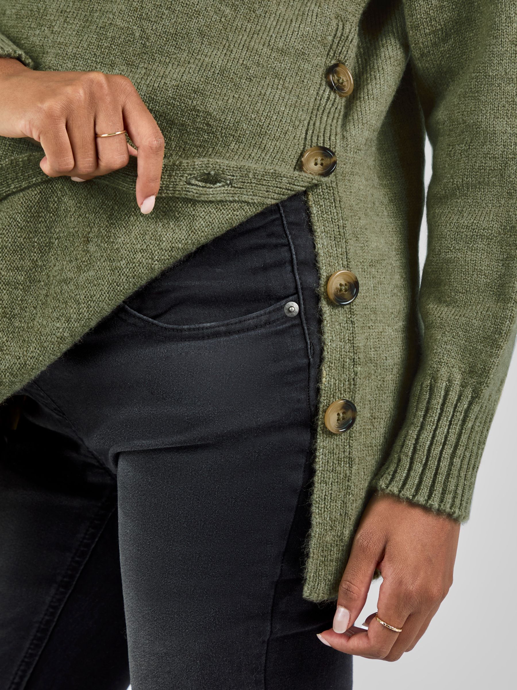 Khaki Green Turtle Neck Maternity & Nursing Jumper - Image 4 of 4