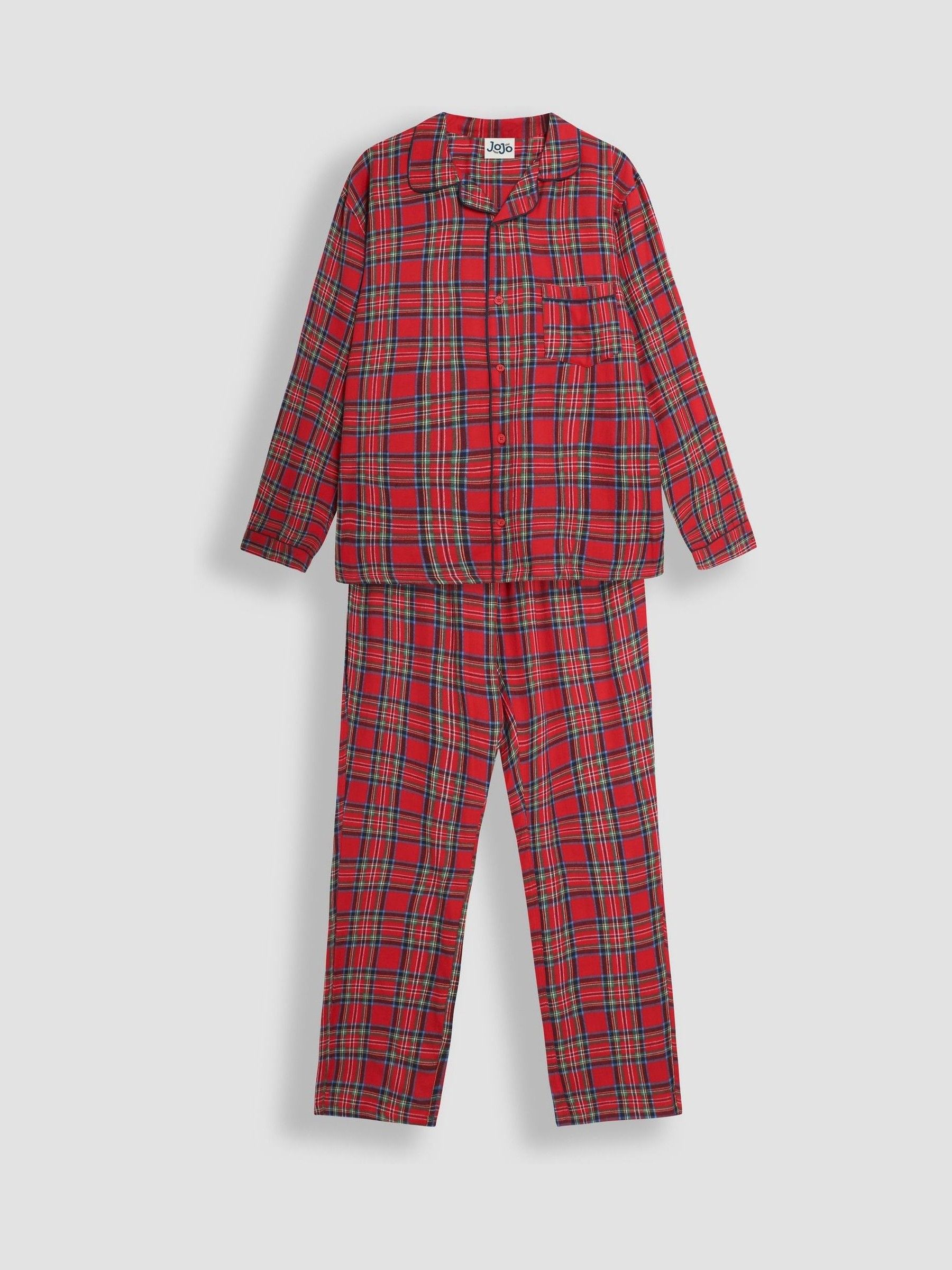 Red Mens Check Woven Pyjamas Set - Image 1 of 5