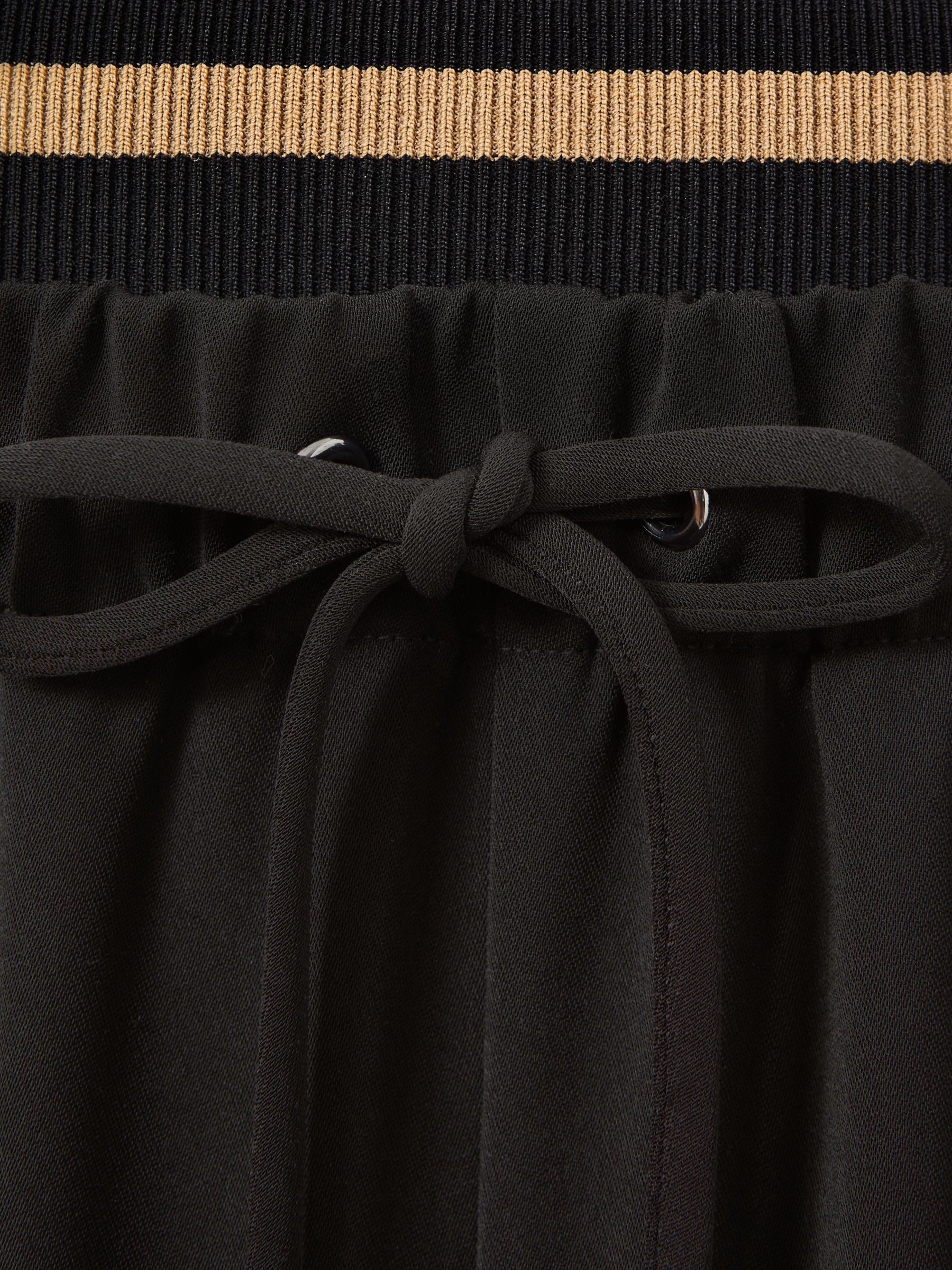 Petite Waistband Detail Wide Leg Trousers in Black - Image 6 of 7