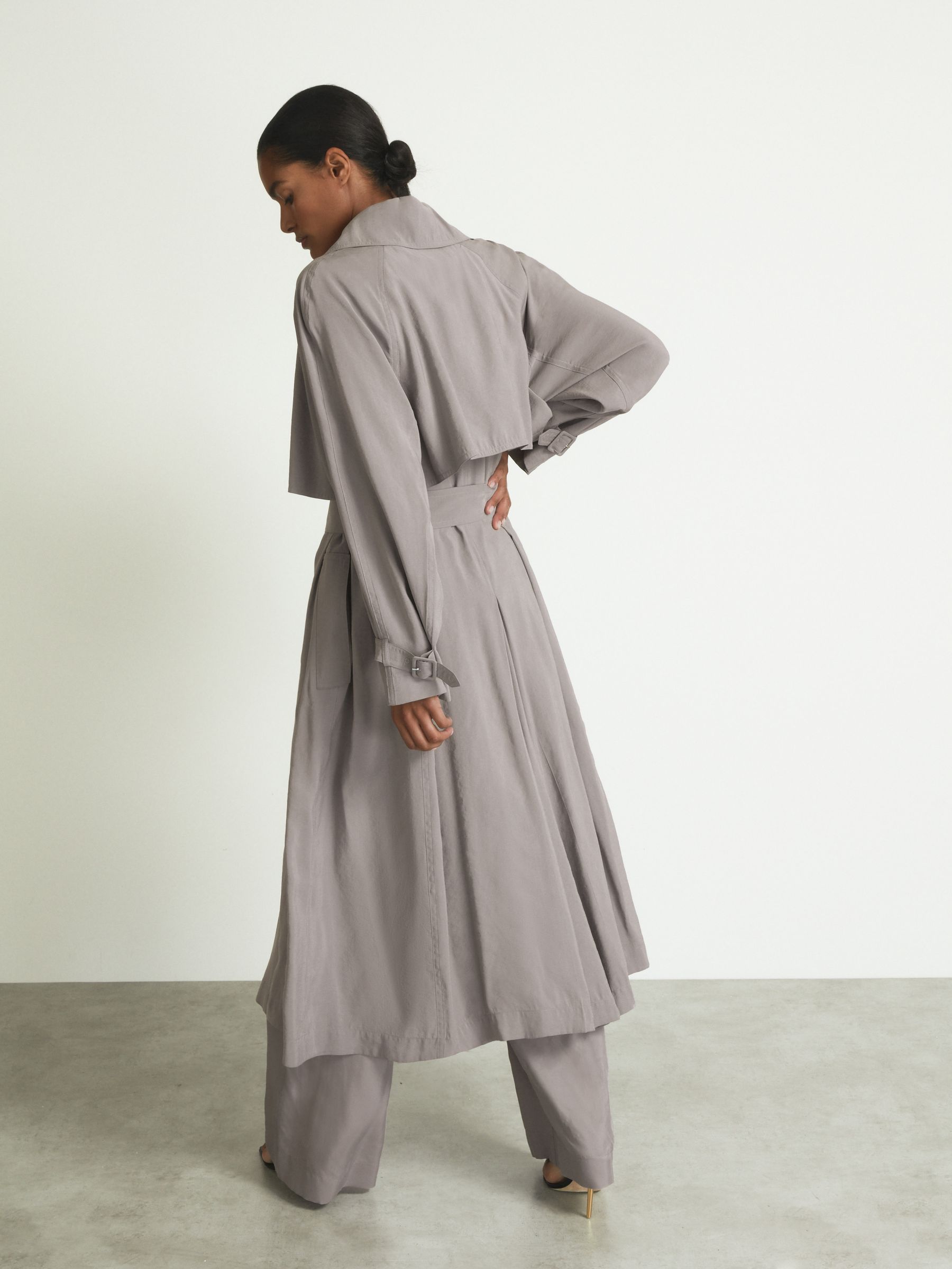 Atelier Belted Trench Coat in Grey - Image 5 of 7