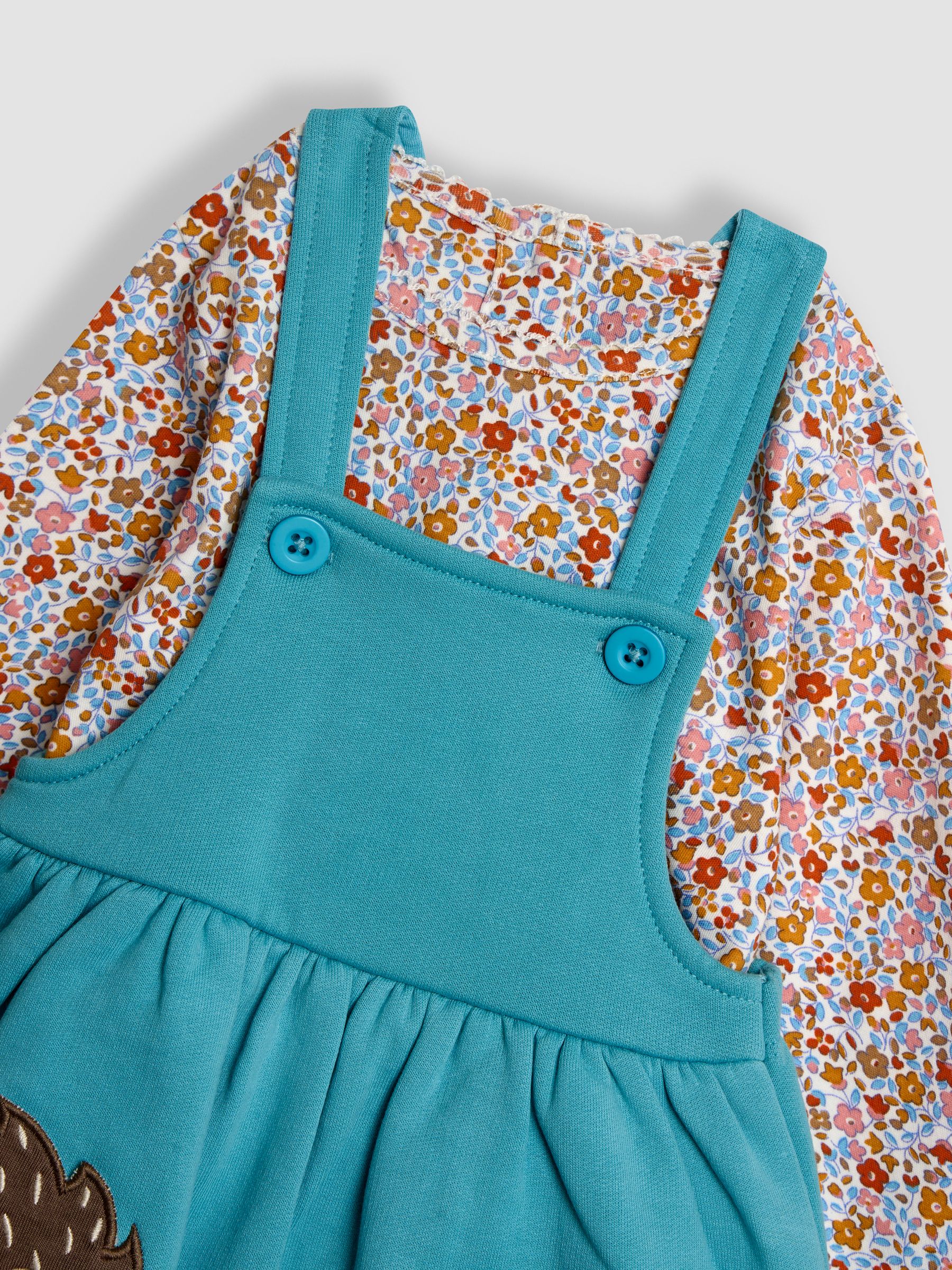 Duck Egg Appliqué Pinafore Dress & Top Set - Image 6 of 6