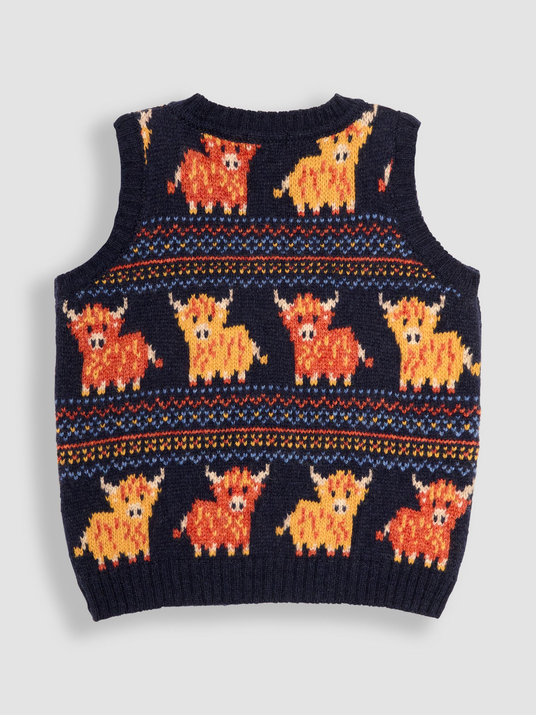 Navy Blue Highland Cow Knit Tank Top - Image 2 of 3