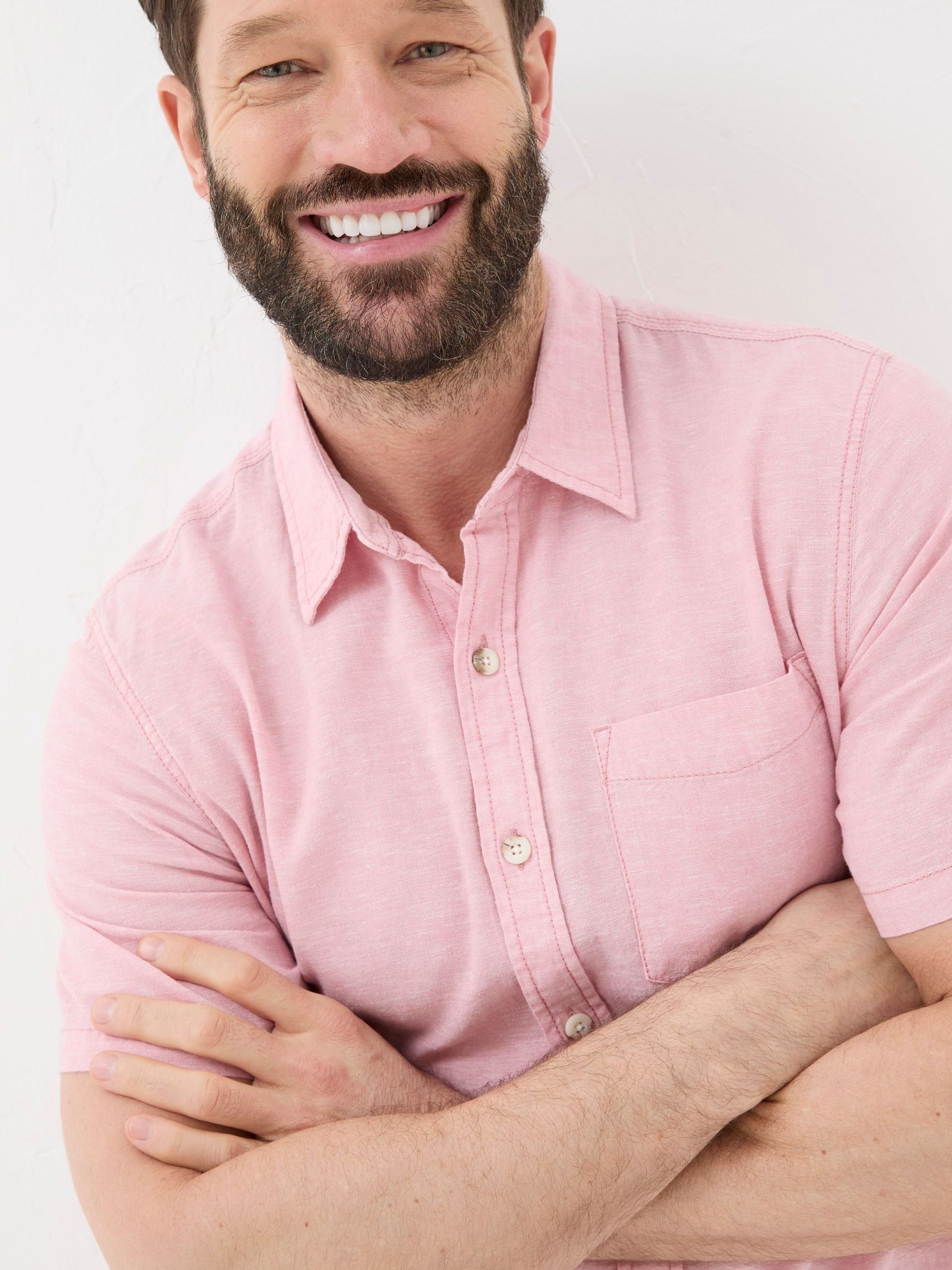 Bugle Pink Linen Cotton Shirt - Image 3 of 4