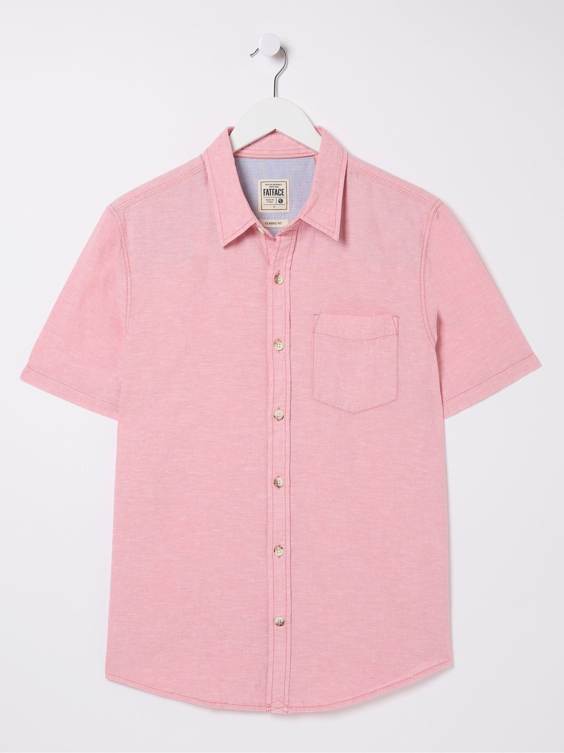 Bugle Pink Linen Cotton Shirt - Image 4 of 4 Bugle Pink Linen Cotton Shirt - Image 4 of 4