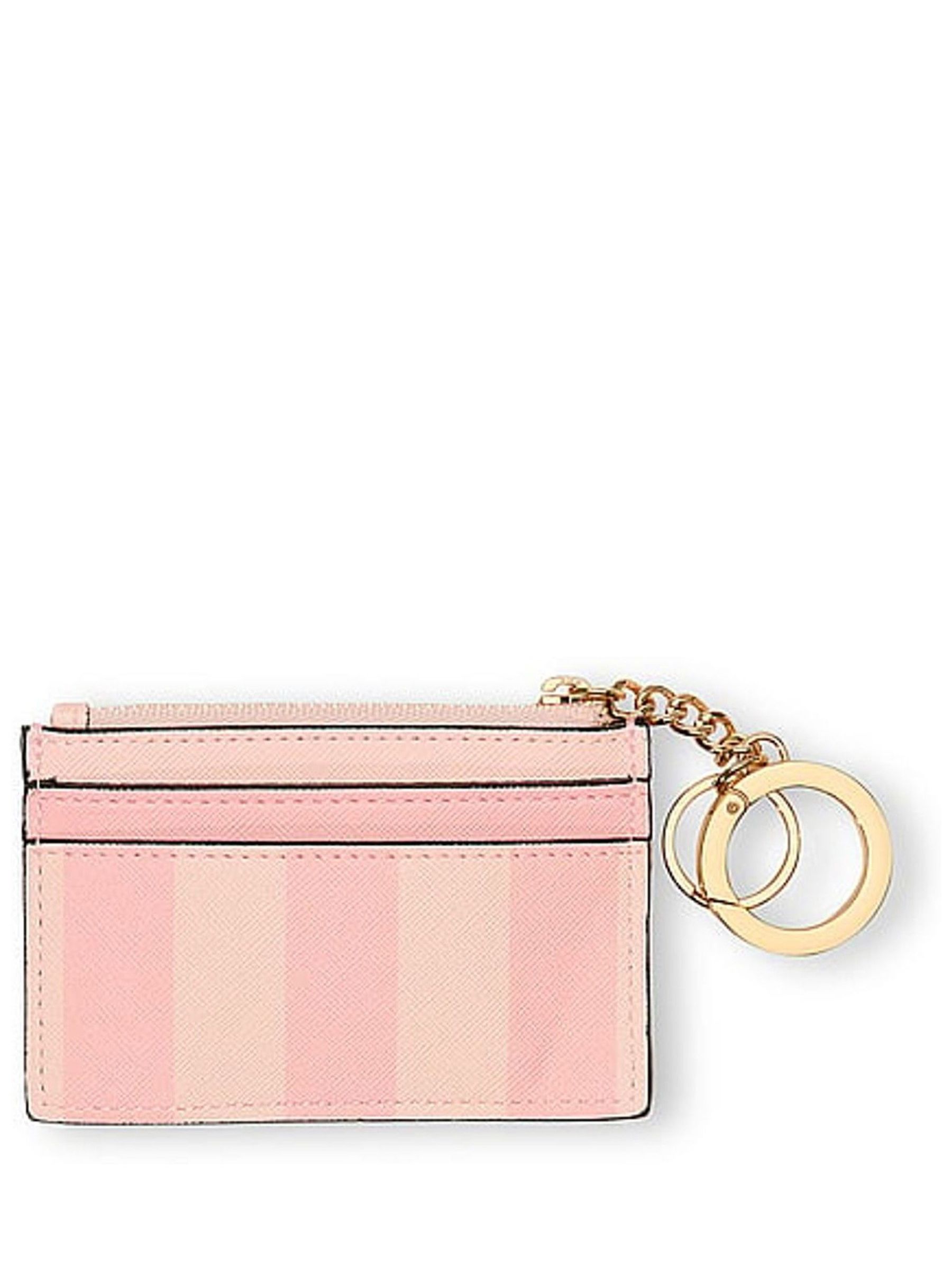 Iconic Stripe Pink Card Case Keyring - Image 1 of 3