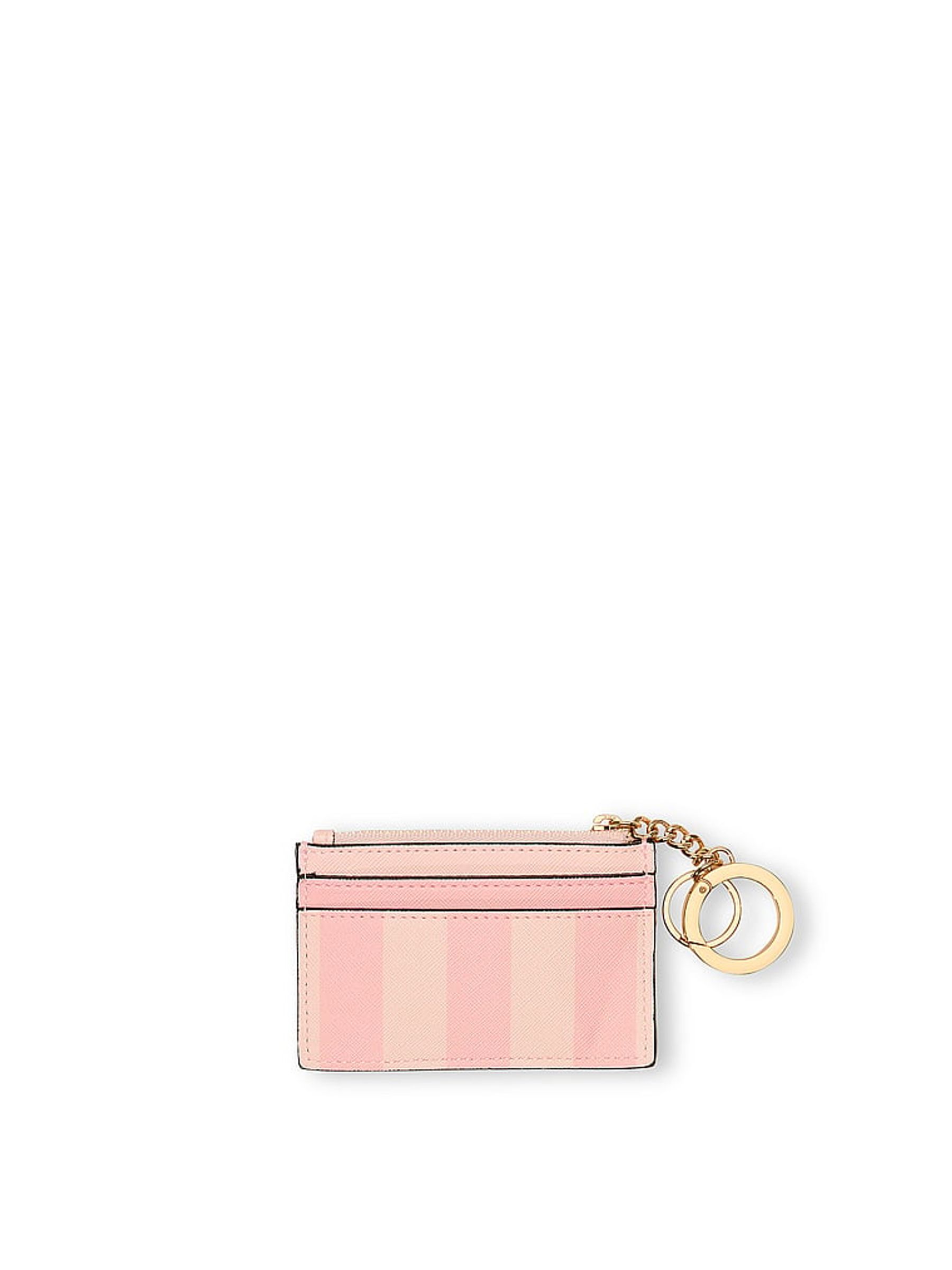 Iconic Stripe Pink Card Case Keyring - Image 2 of 3
