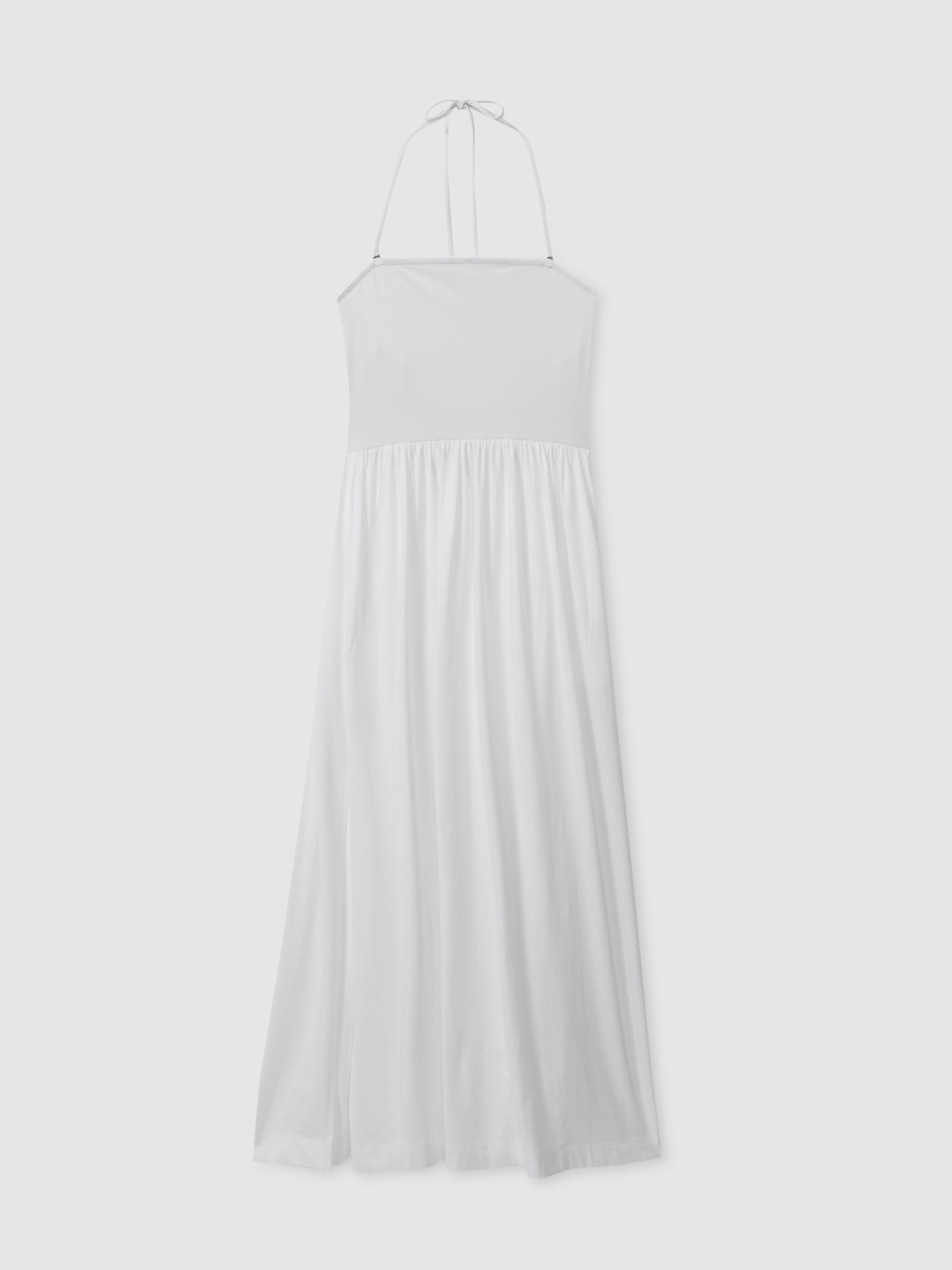 Removable Strap Jersey Beach Dress in White - Image 2 of 5