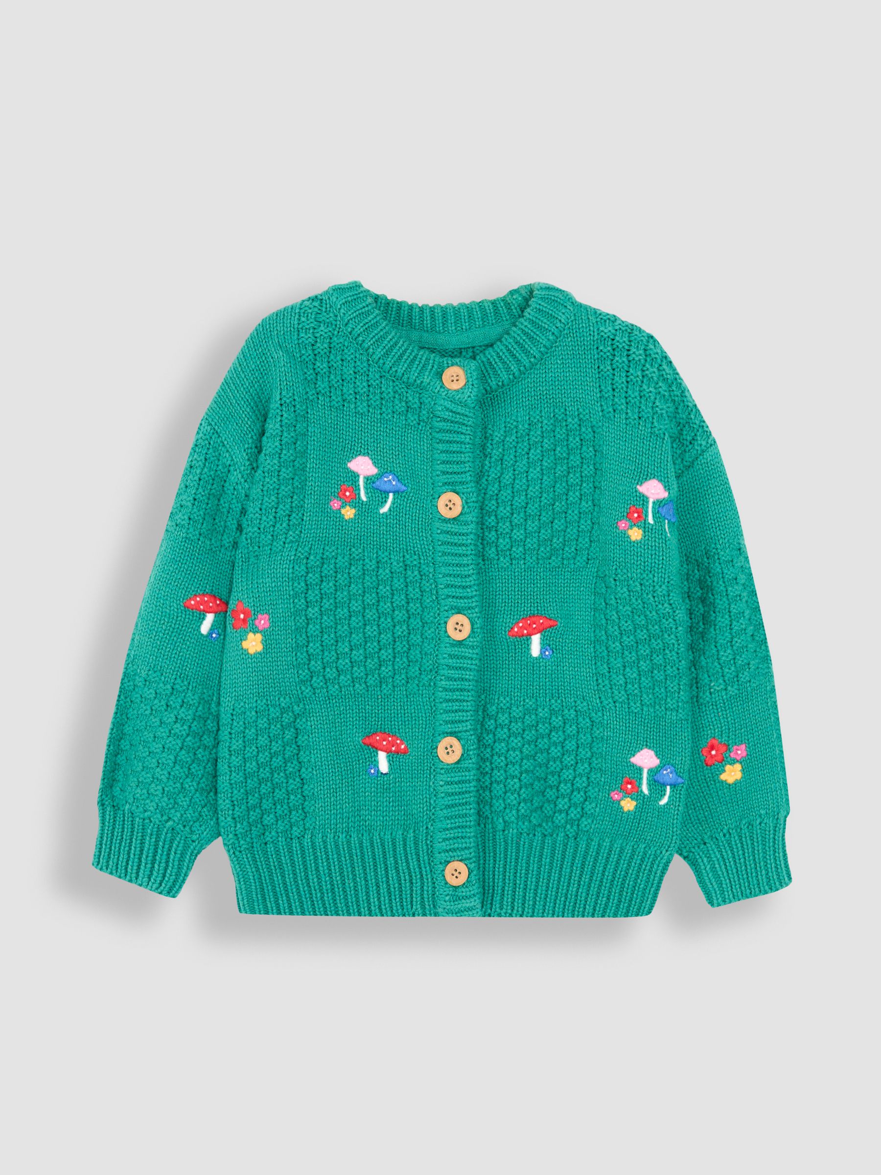 Green Embroidered Cosy Cable Cardigan - Image 1 of 3