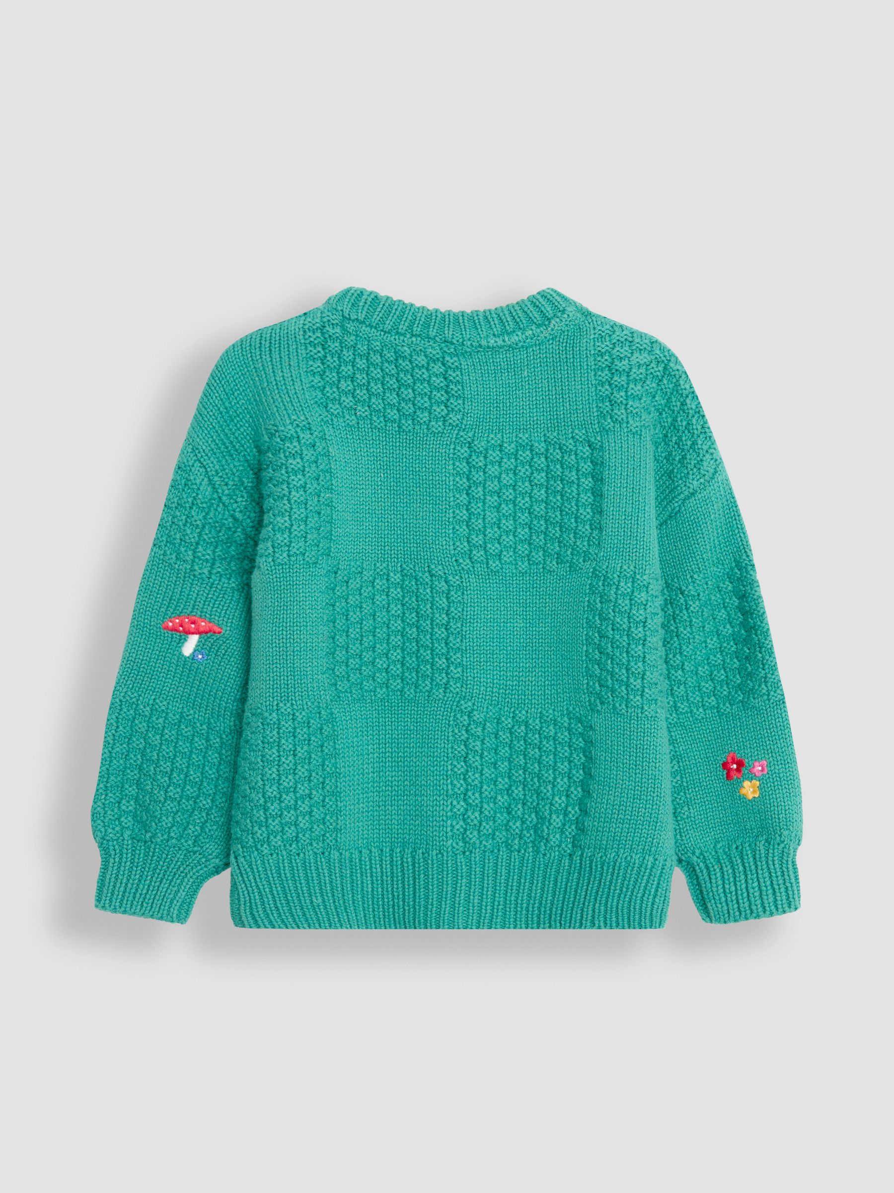 Green Embroidered Cosy Cable Cardigan - Image 2 of 3