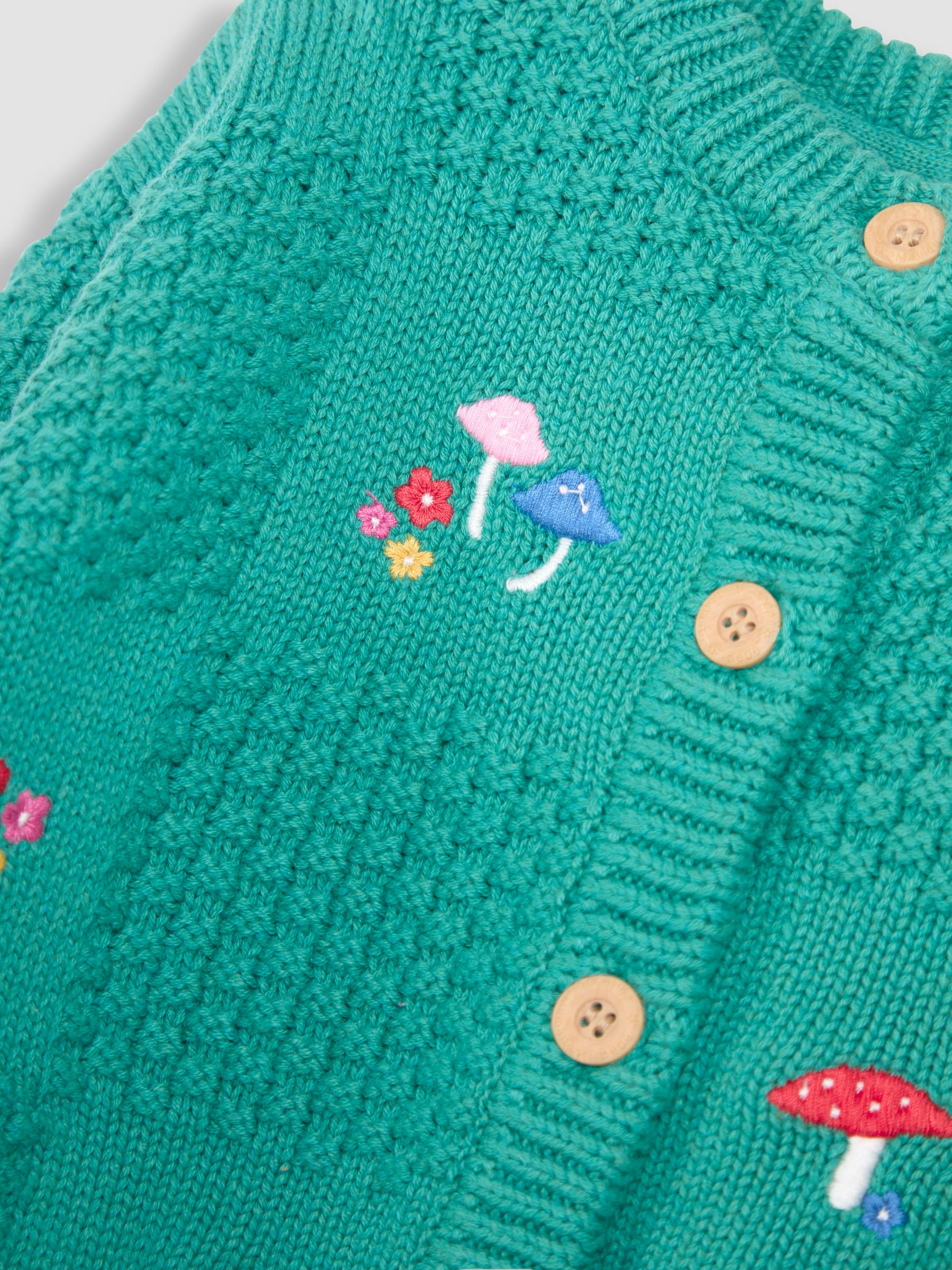 Green Embroidered Cosy Cable Cardigan - Image 3 of 3