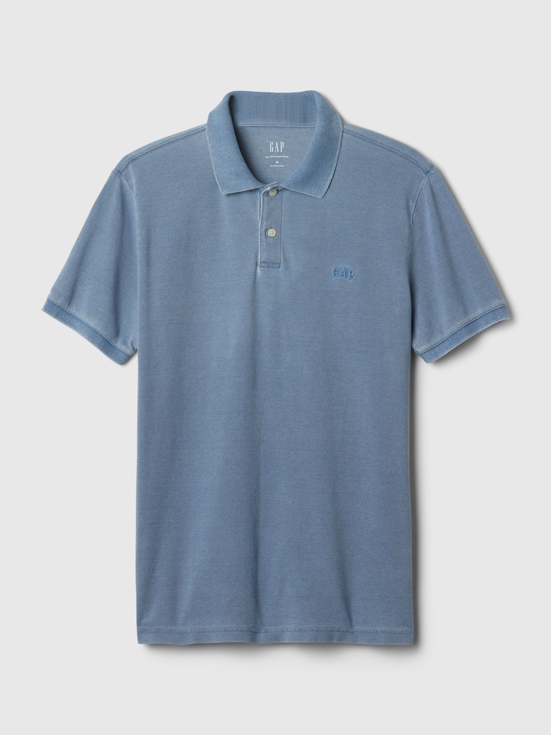 Blue Cotton Logo Pique Short Sleeve Polo Shirt - Image 4 of 4
