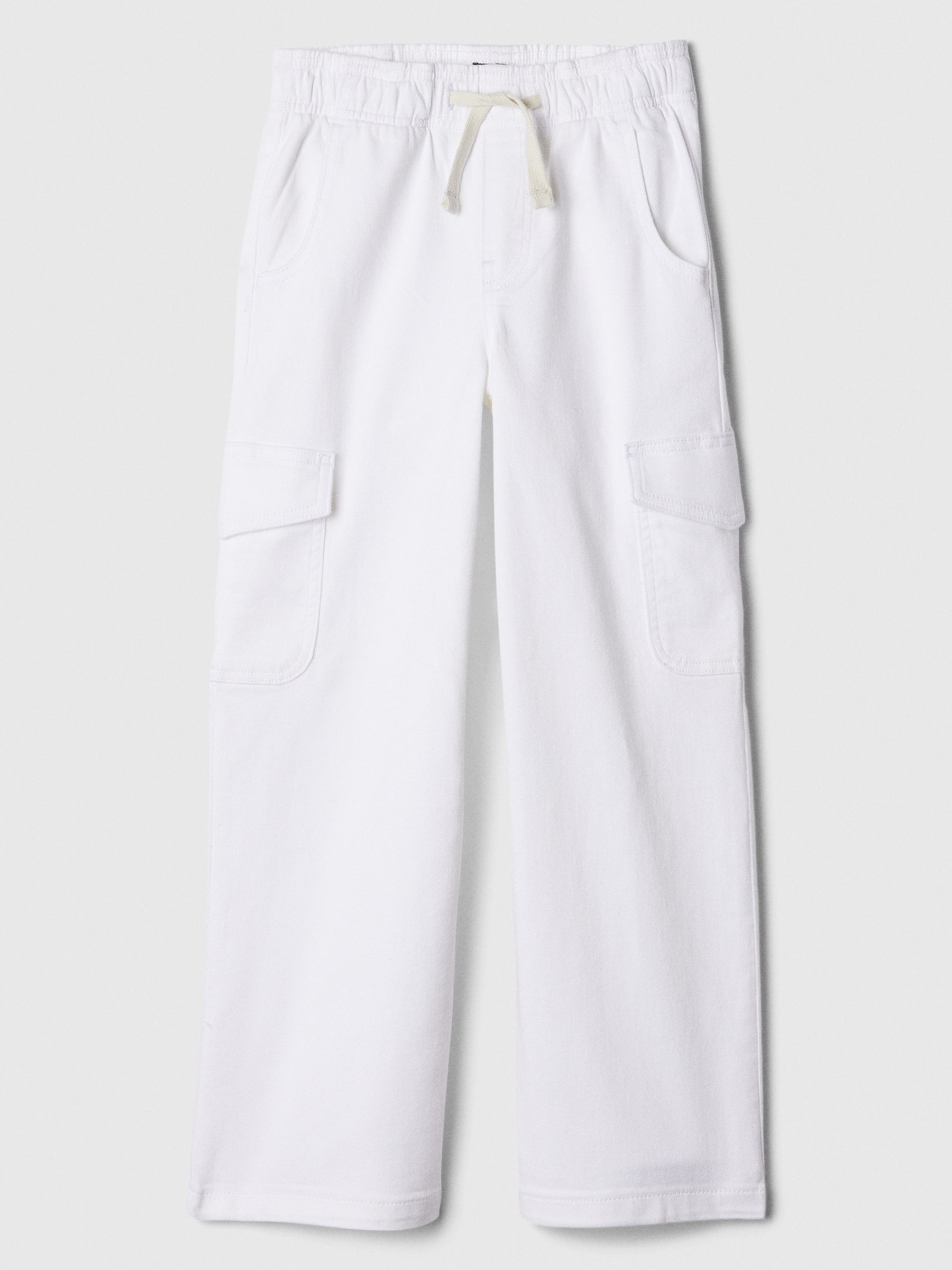 White High Rise Easy Wide Leg Cargo Jeans - Image 1 of 3