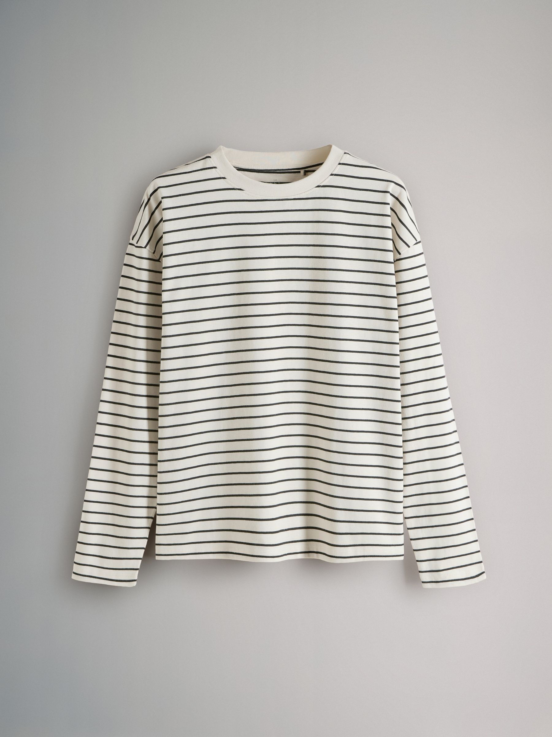 Taupe Brown/Cream/Pink/Black&Cream Stripe - 4 Pack Relaxed Long Sleeve T-Shirts - Image 2 of 6