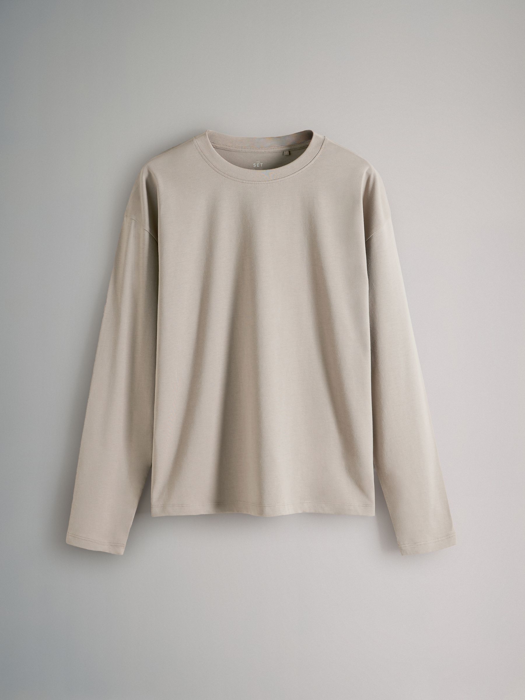 Taupe Brown/Cream/Pink/Black&Cream Stripe - 4 Pack Relaxed Long Sleeve T-Shirts - Image 4 of 6