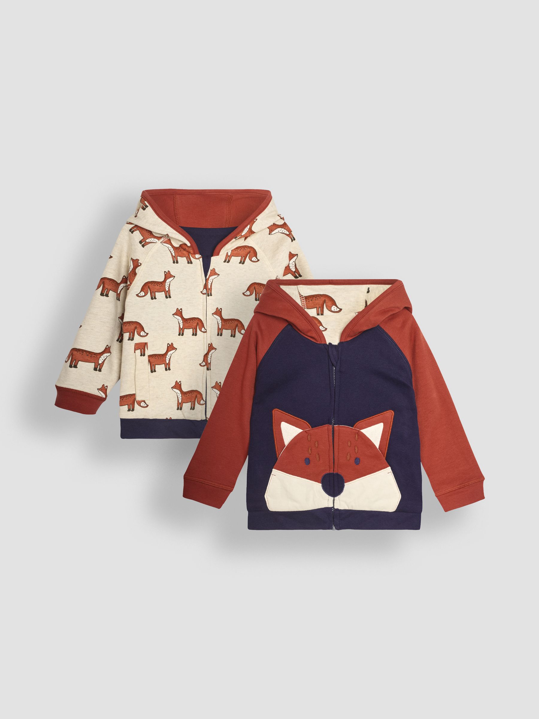 Rust Fox Applique Reversible Hoodie - Image 1 of 8