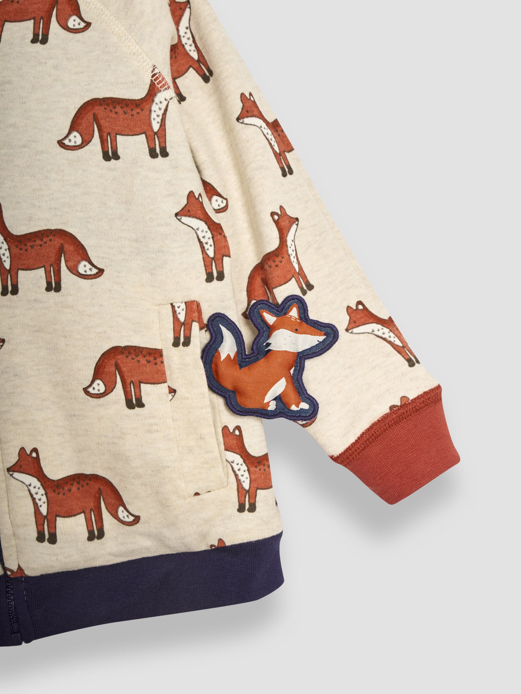 Rust Fox Applique Reversible Hoodie - Image 6 of 8