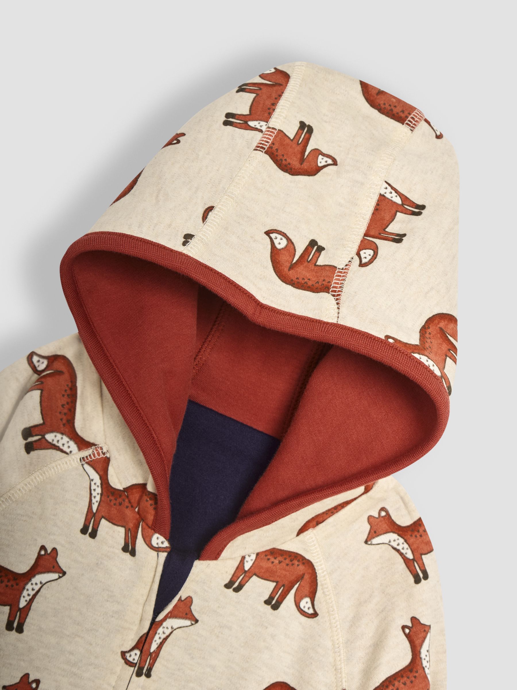 Rust Fox Applique Reversible Hoodie - Image 8 of 8