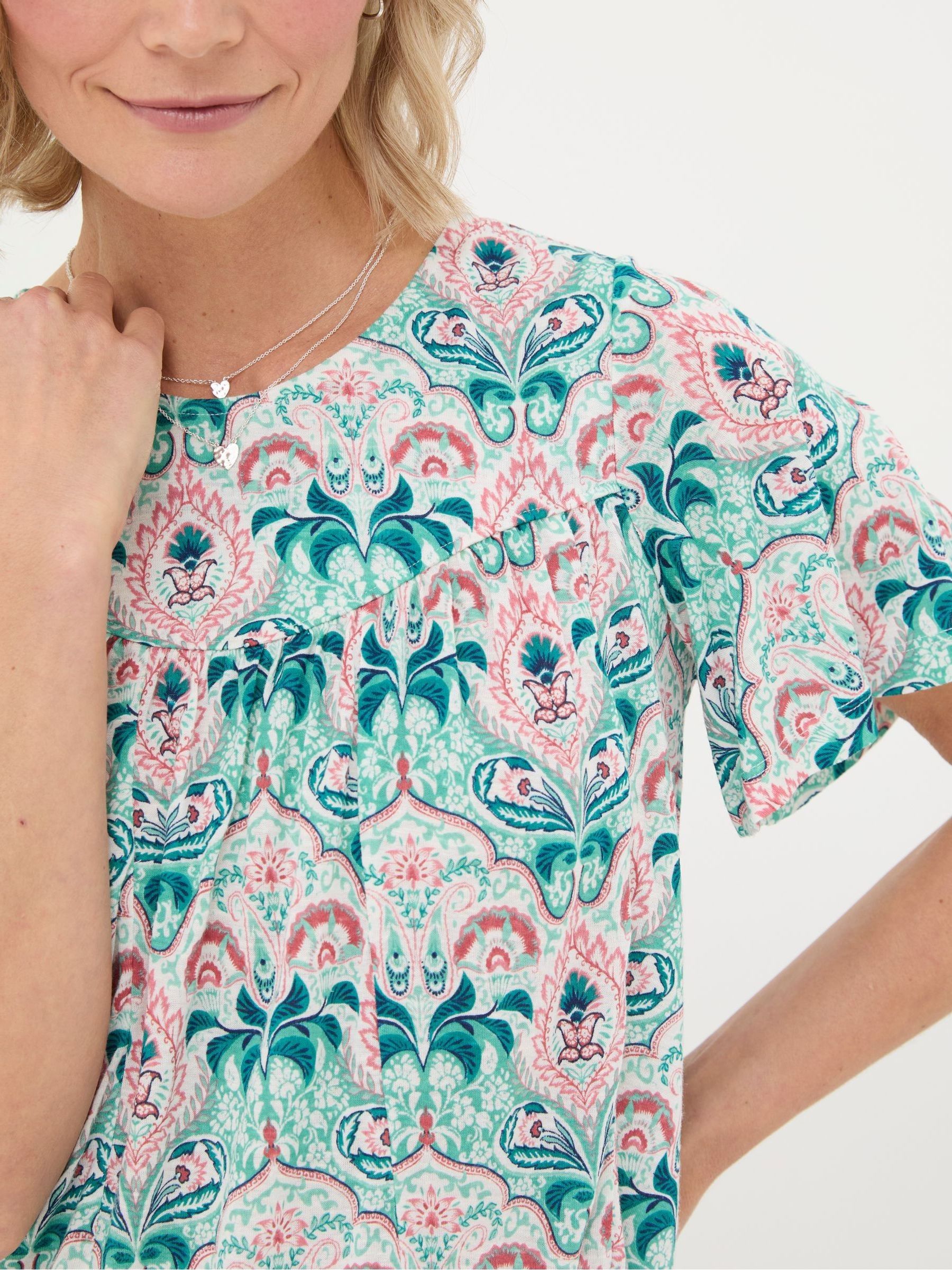 Jade Green Mirrored Paisley Top - Image 4 of 6