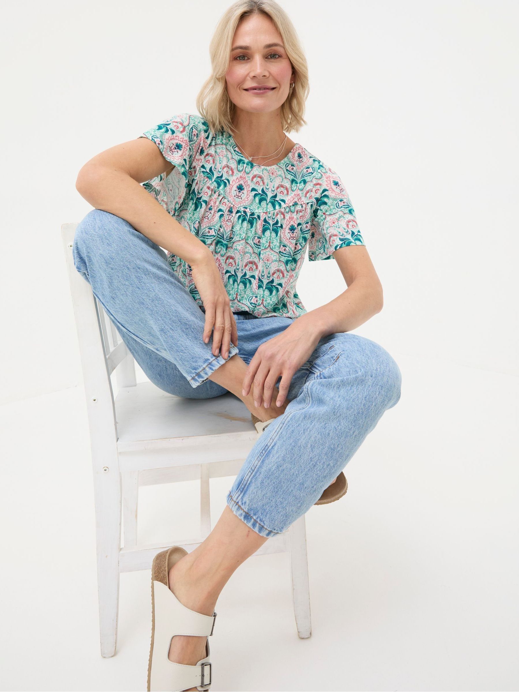 Jade Green Mirrored Paisley Top - Image 5 of 6