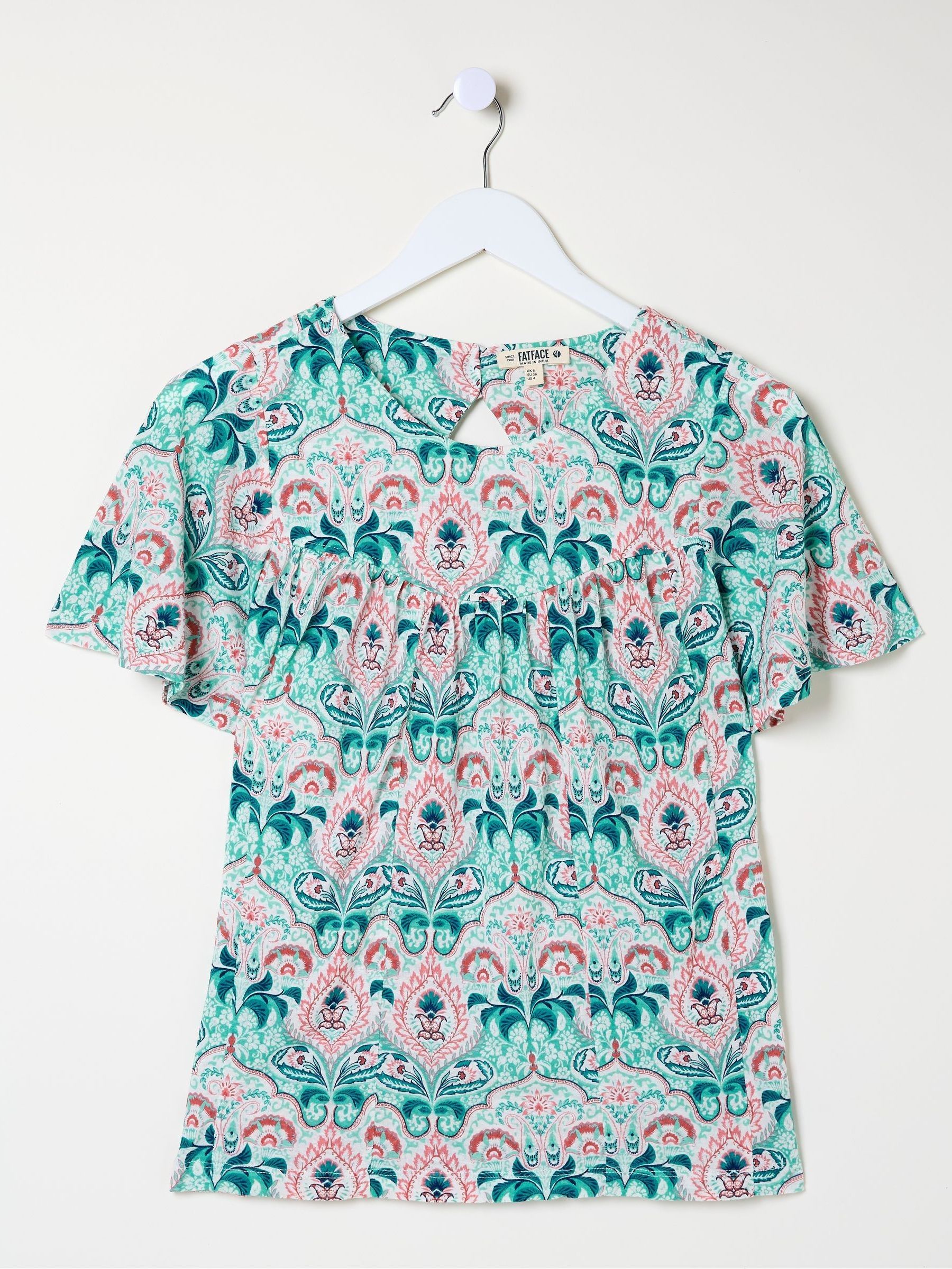 Jade Green Mirrored Paisley Top - Image 6 of 6