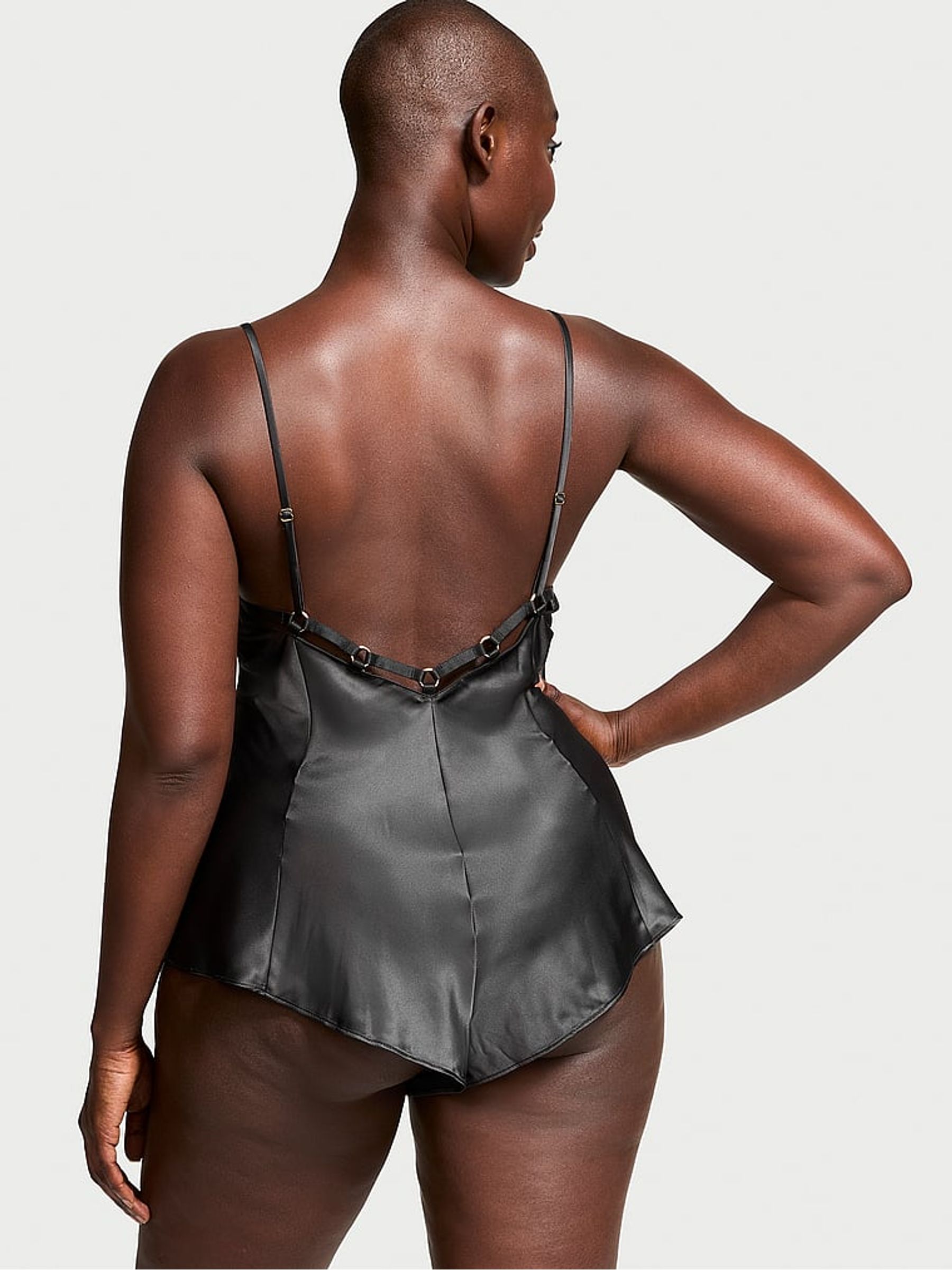 Black Jaguar Satin Playsuit - Image 2 of 3