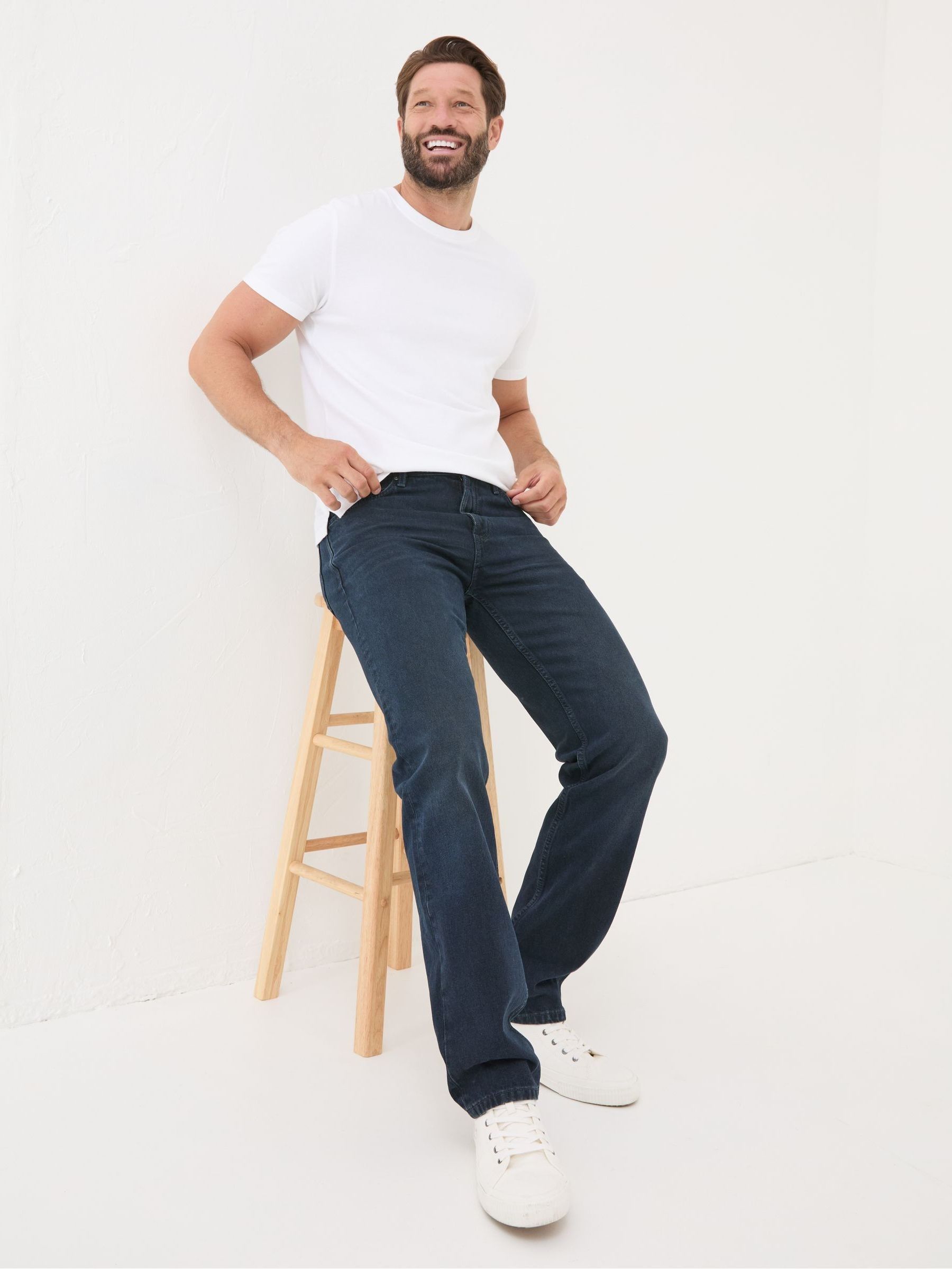 Denim Dark Blue Straight Fit Jeans - Image 3 of 6