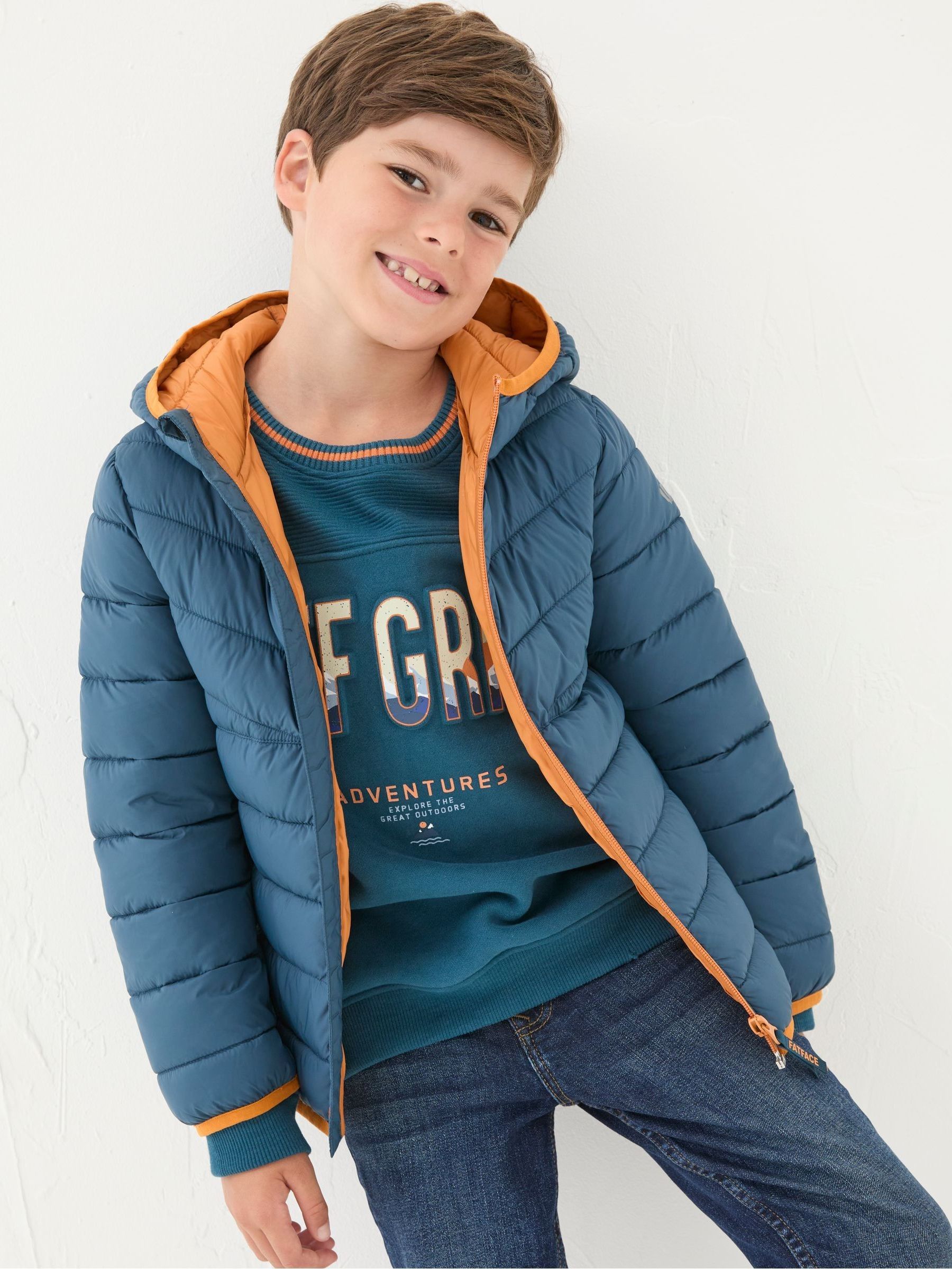 Harry Blue Hooded Padded Jacket FatFace