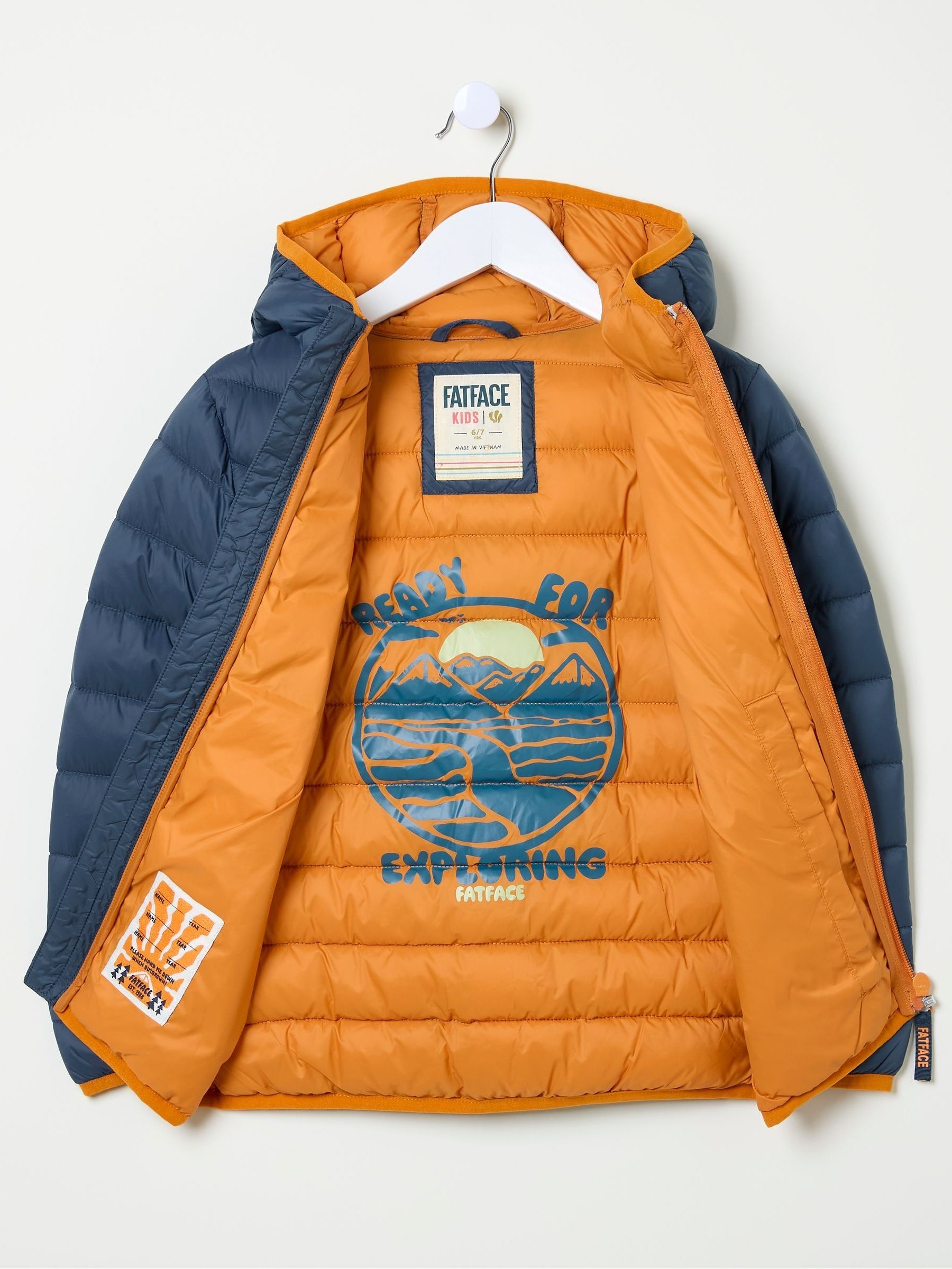 Harry Blue Hooded Padded Jacket - Image 7 of 8