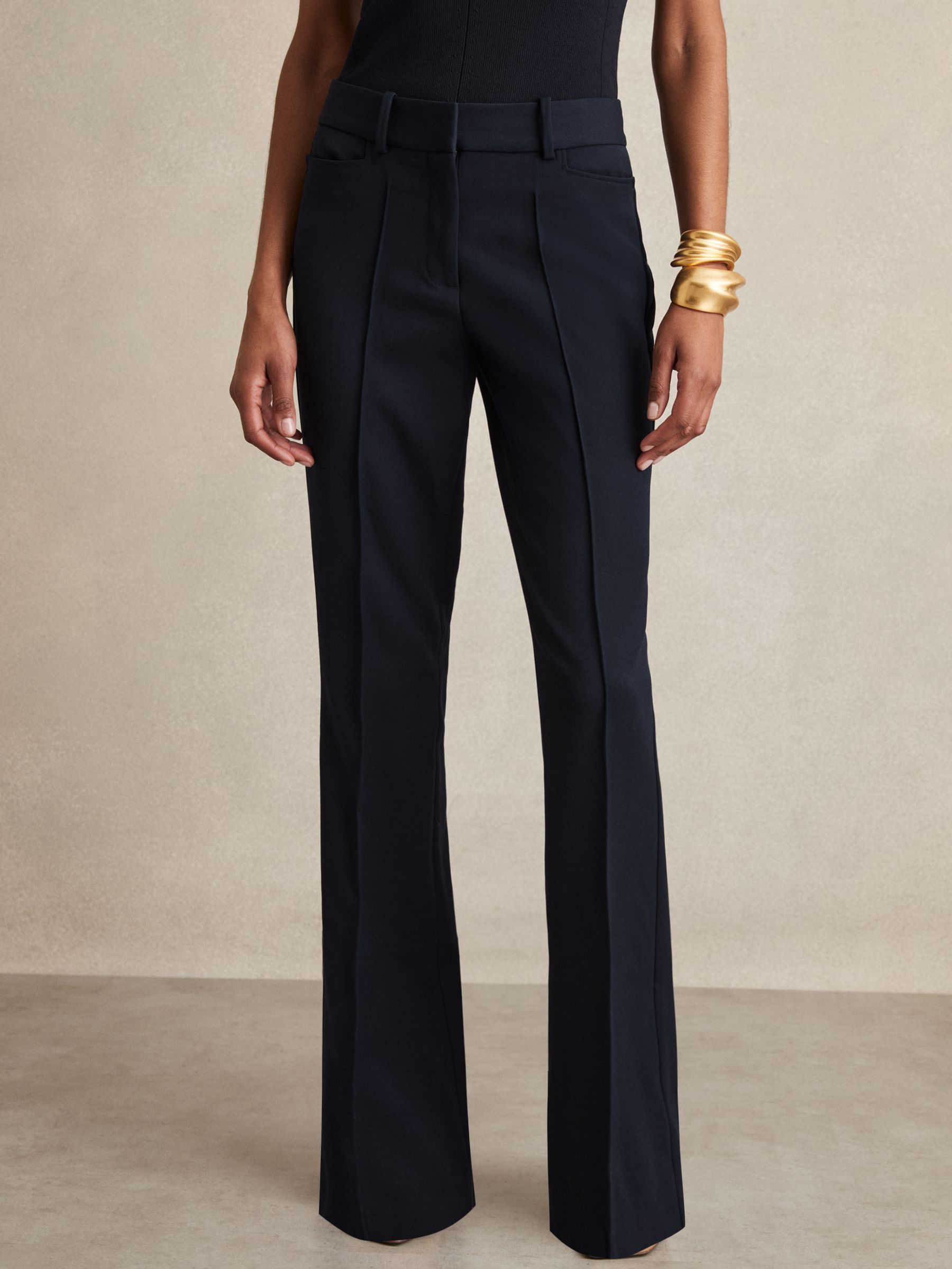 Flared Suit Trousers in Navy - Image 4 of 7