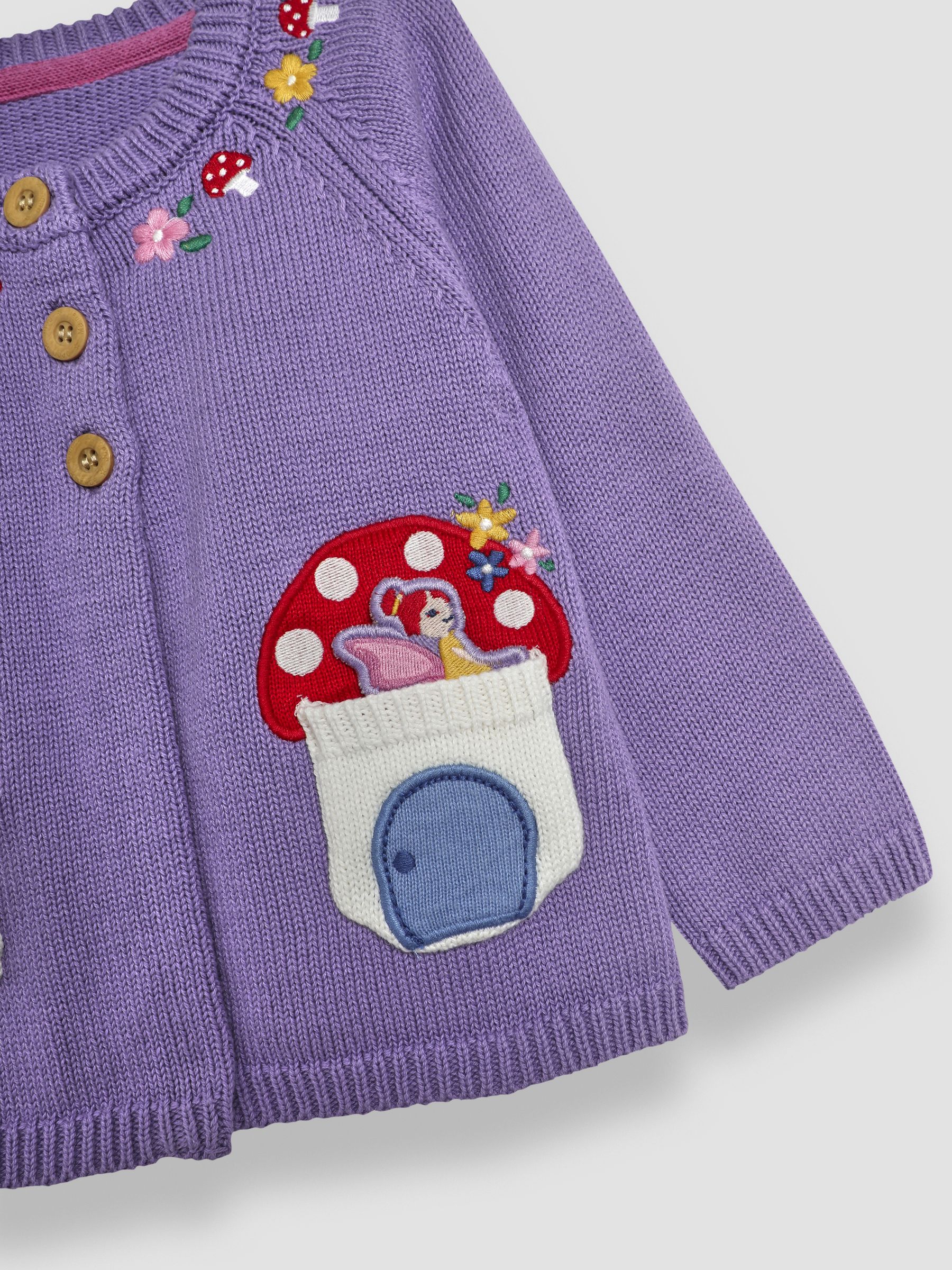 Lilac Purple Fairy & Toadstool Pet in Pocket Cardigan - Image 3 of 3