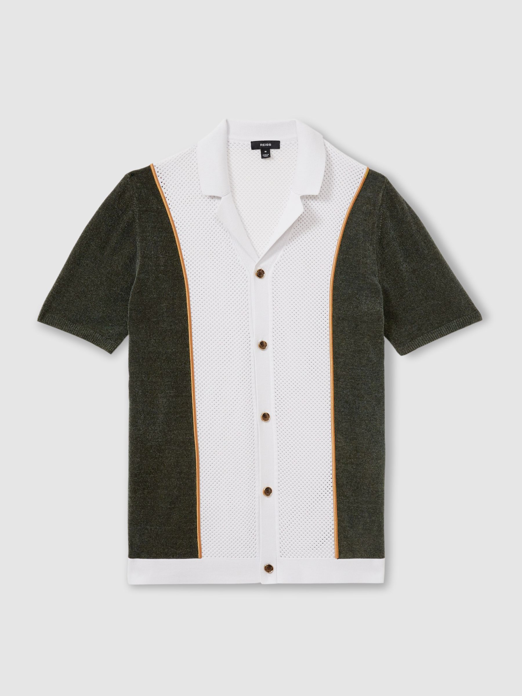 Hybrid Velour Cuban Collar Shirt in Green Smoke - Image 2 of 6