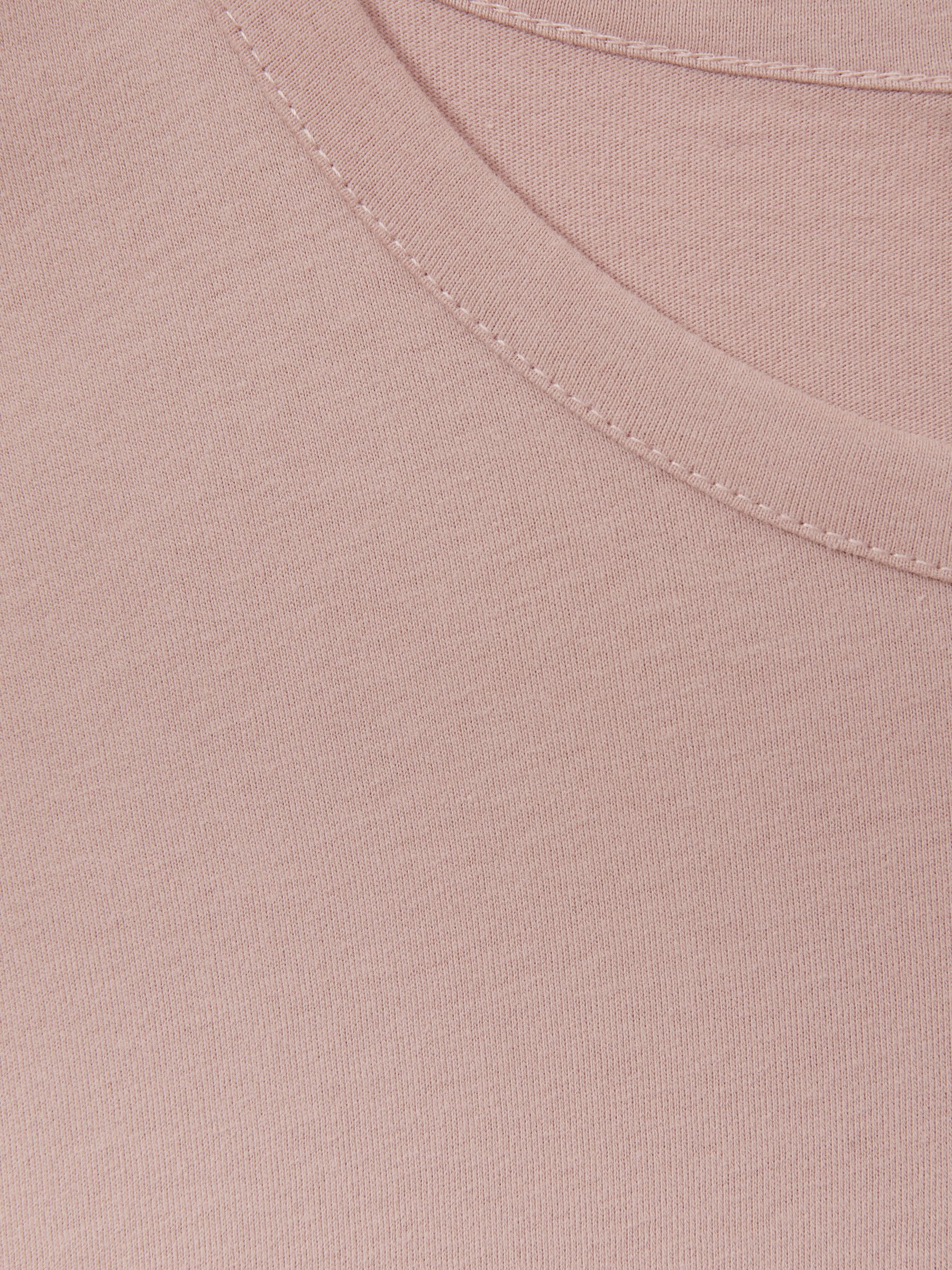 Cotton Crew Neck T-Shirt in Washed Pink - Image 6 of 6