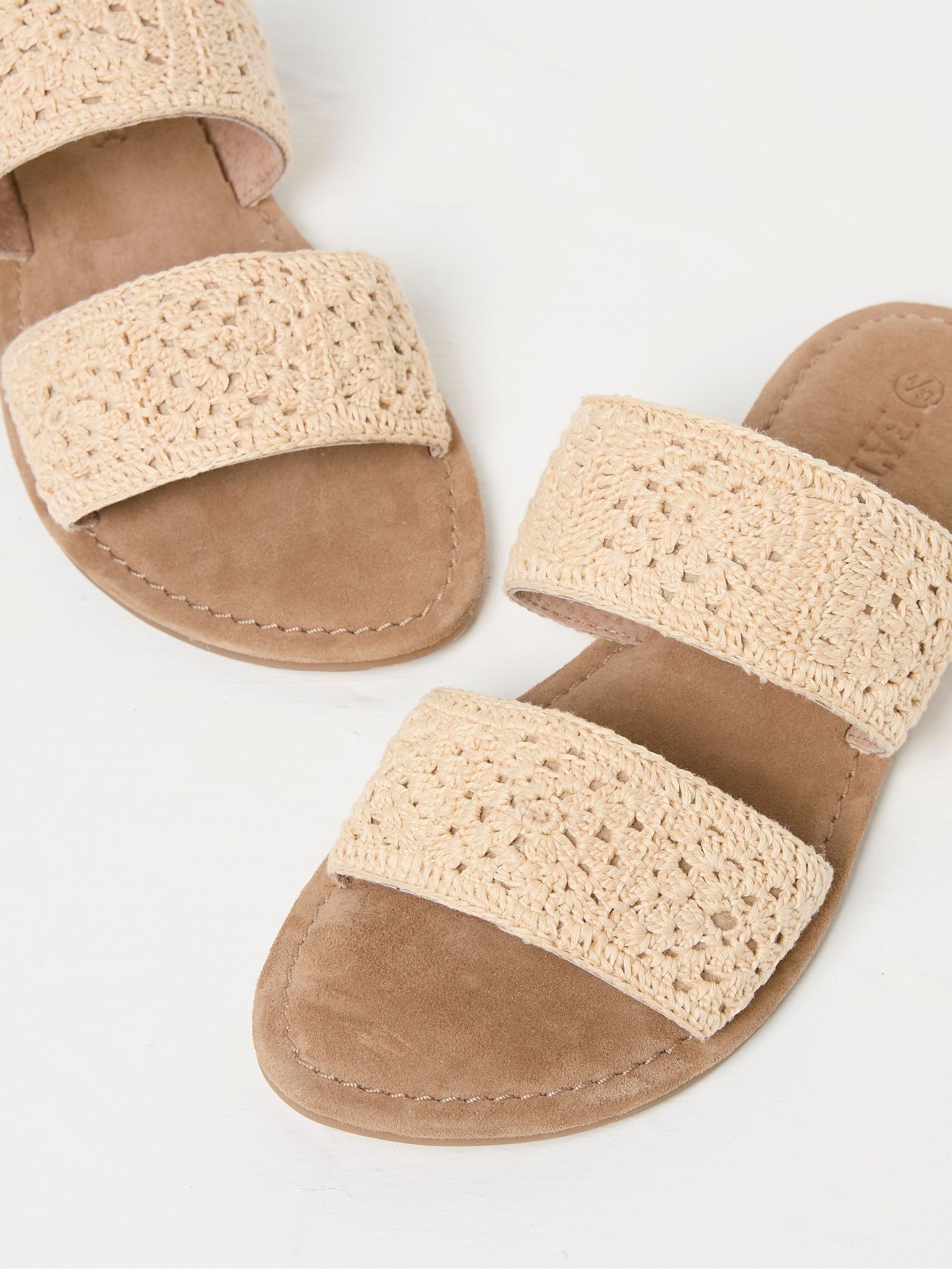 Penelope Natural Crochet Sliders - Image 3 of 3