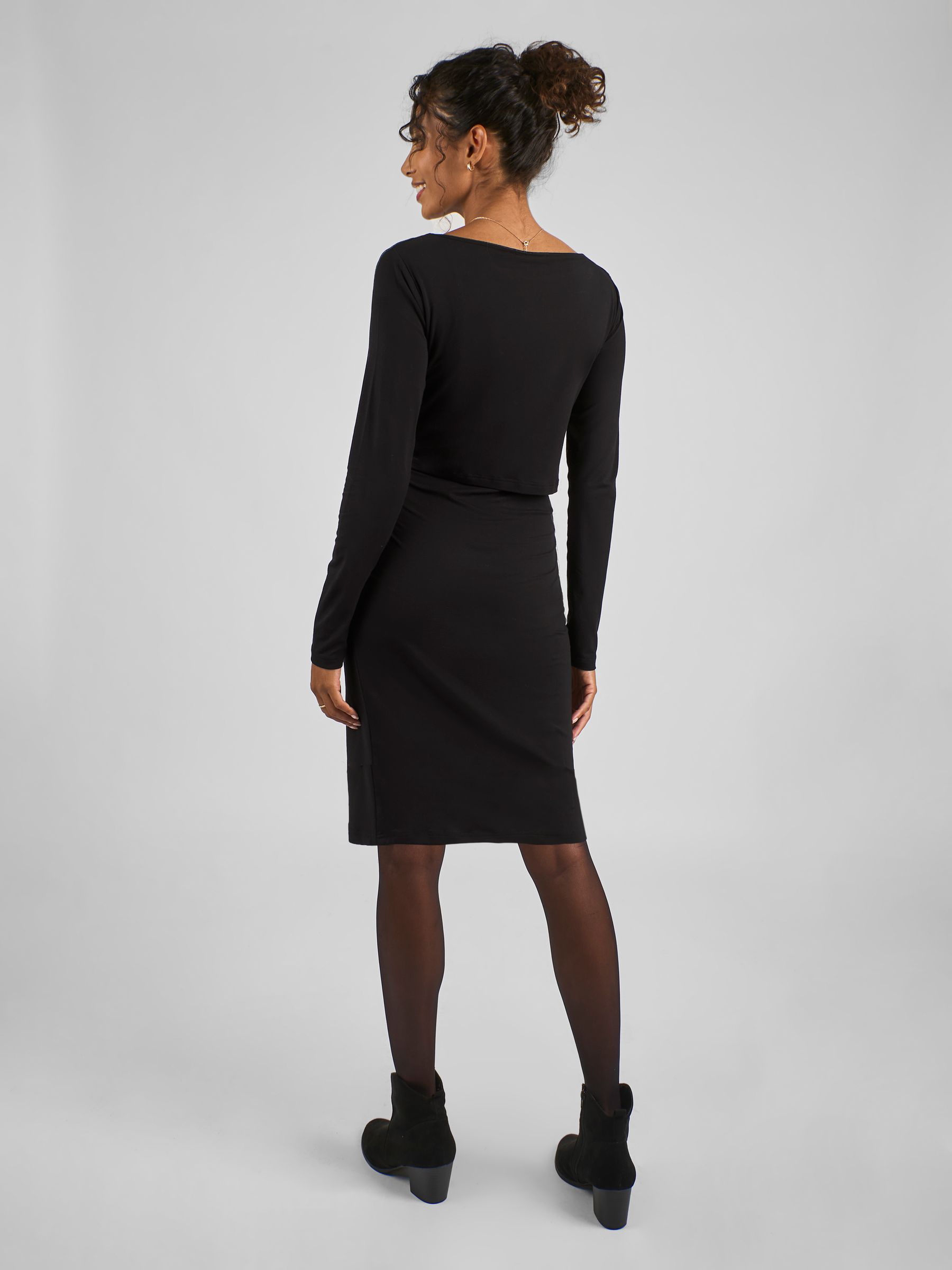 Black Maternity & Nursing Jersey Dress - Image 2 of 4