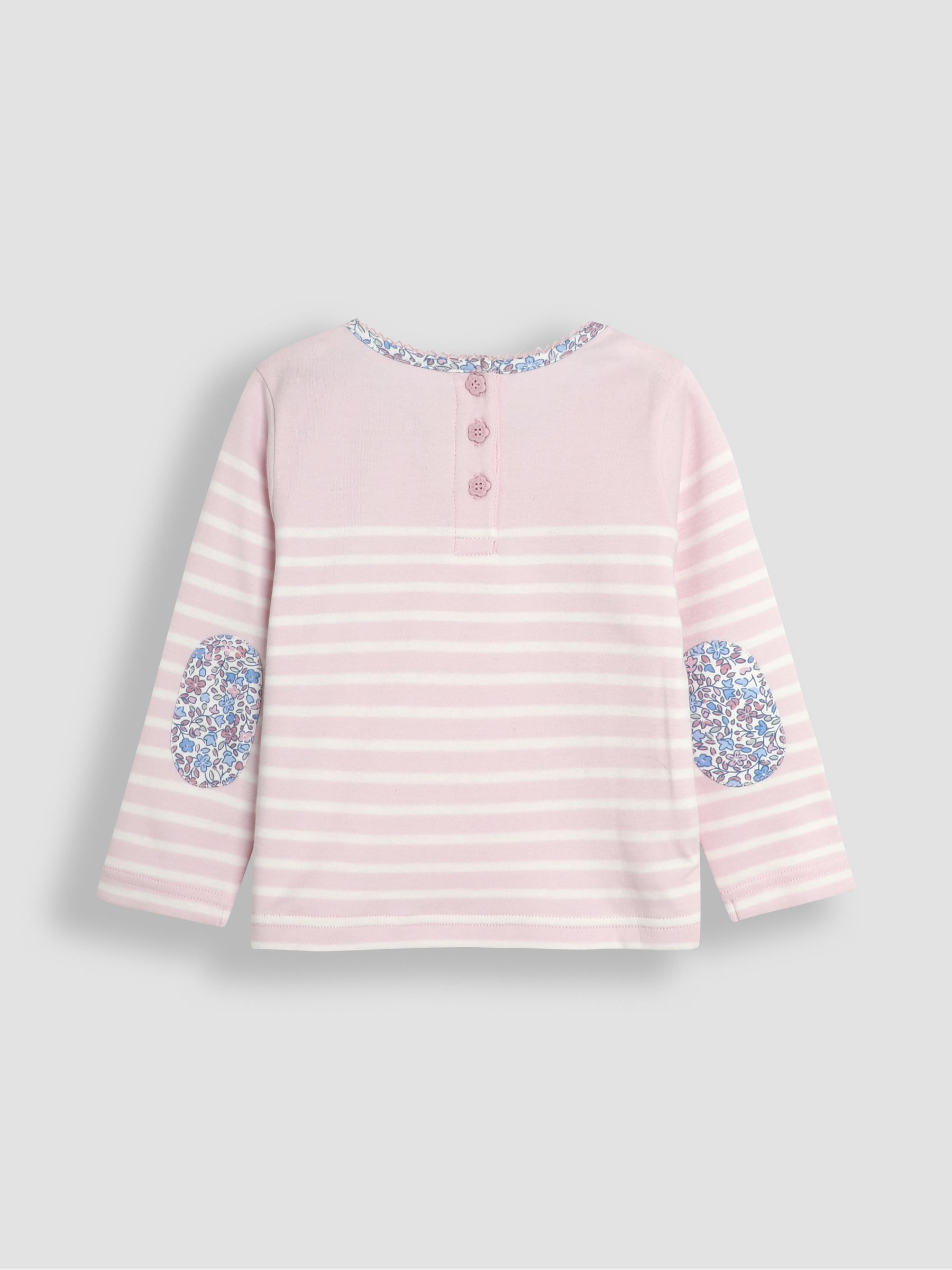 Pink Mouse Cotton Long Sleeve Pocket Breton Top - Image 2 of 3