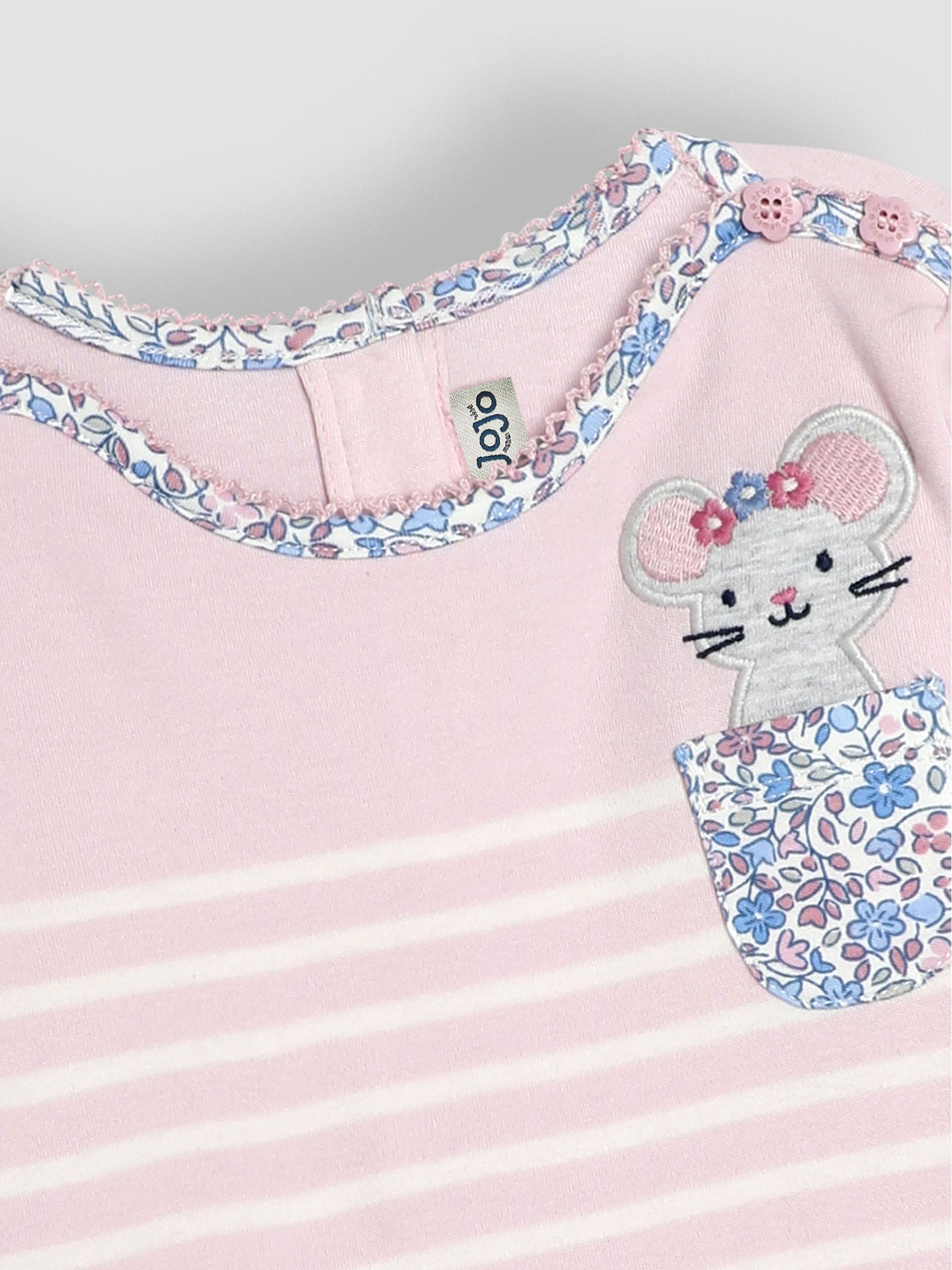Pink Mouse Cotton Long Sleeve Pocket Breton Top - Image 3 of 3