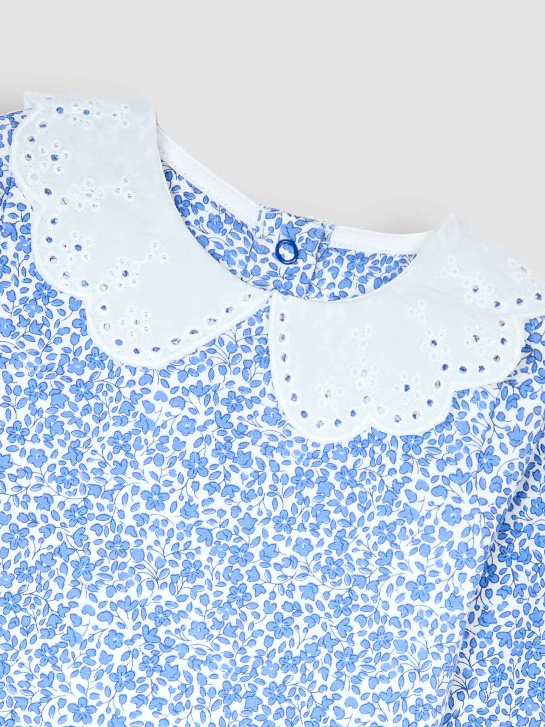 Blue Floral Broderie Collar Top - Image 3 of 3