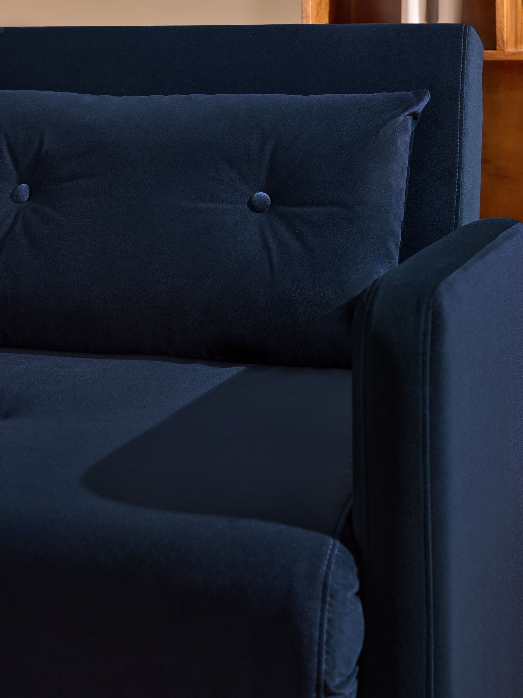Haru 2 Seater Sofa Bed in Midnight Navy Blue Velvet - Image 5 of 6
